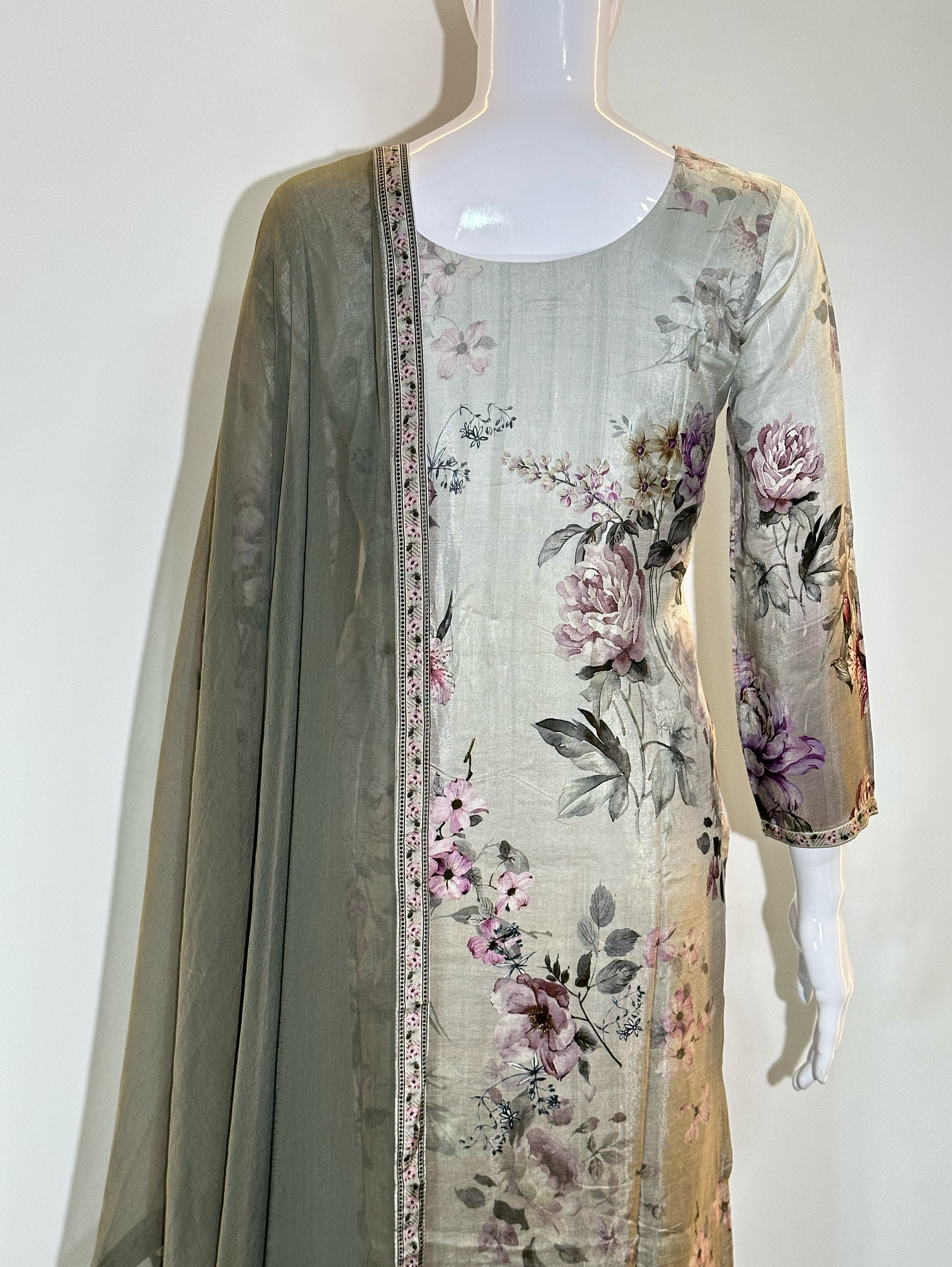 Pure Crepe with work Kurti Set