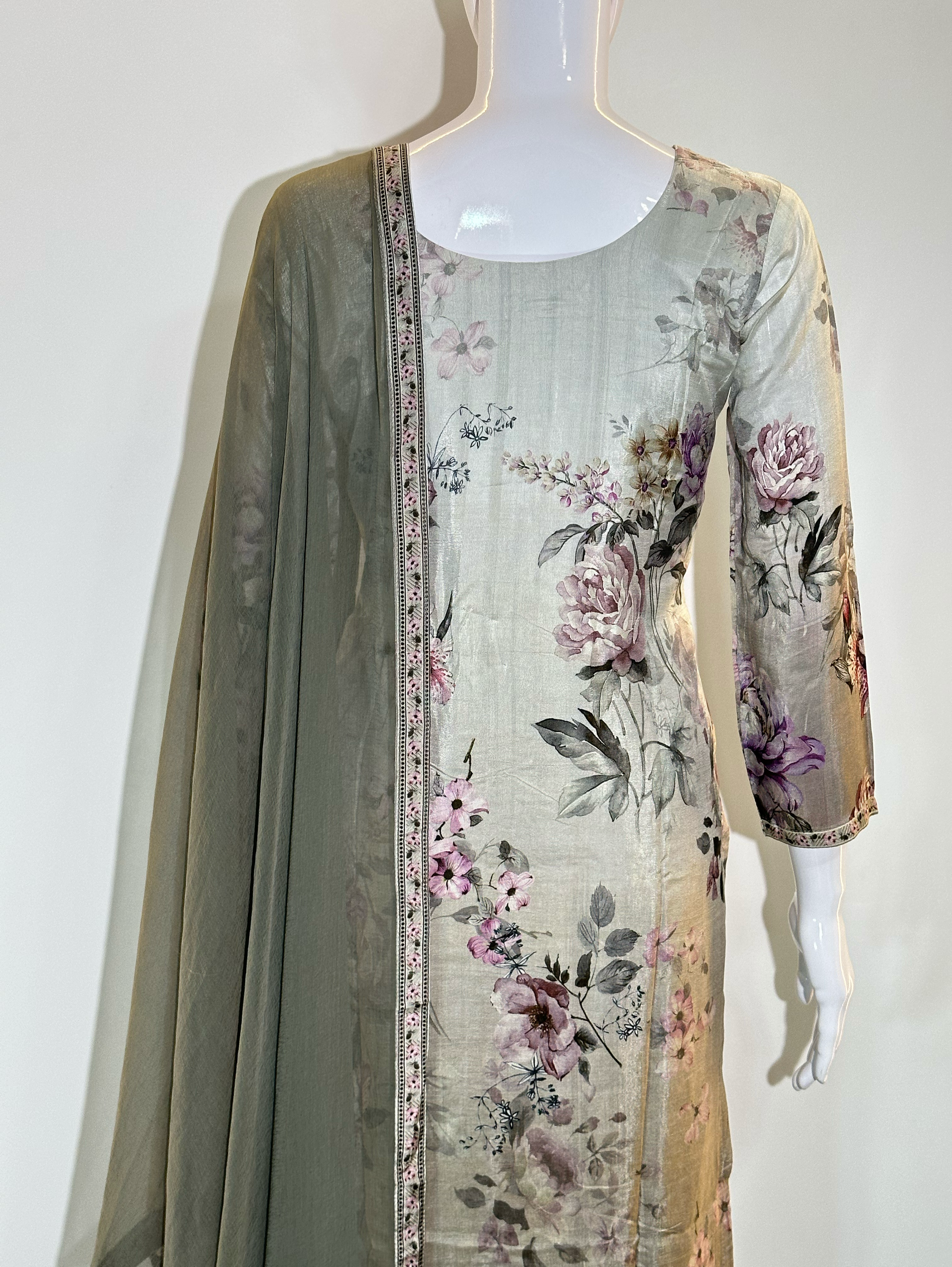 Pure Crepe with work Kurti Set