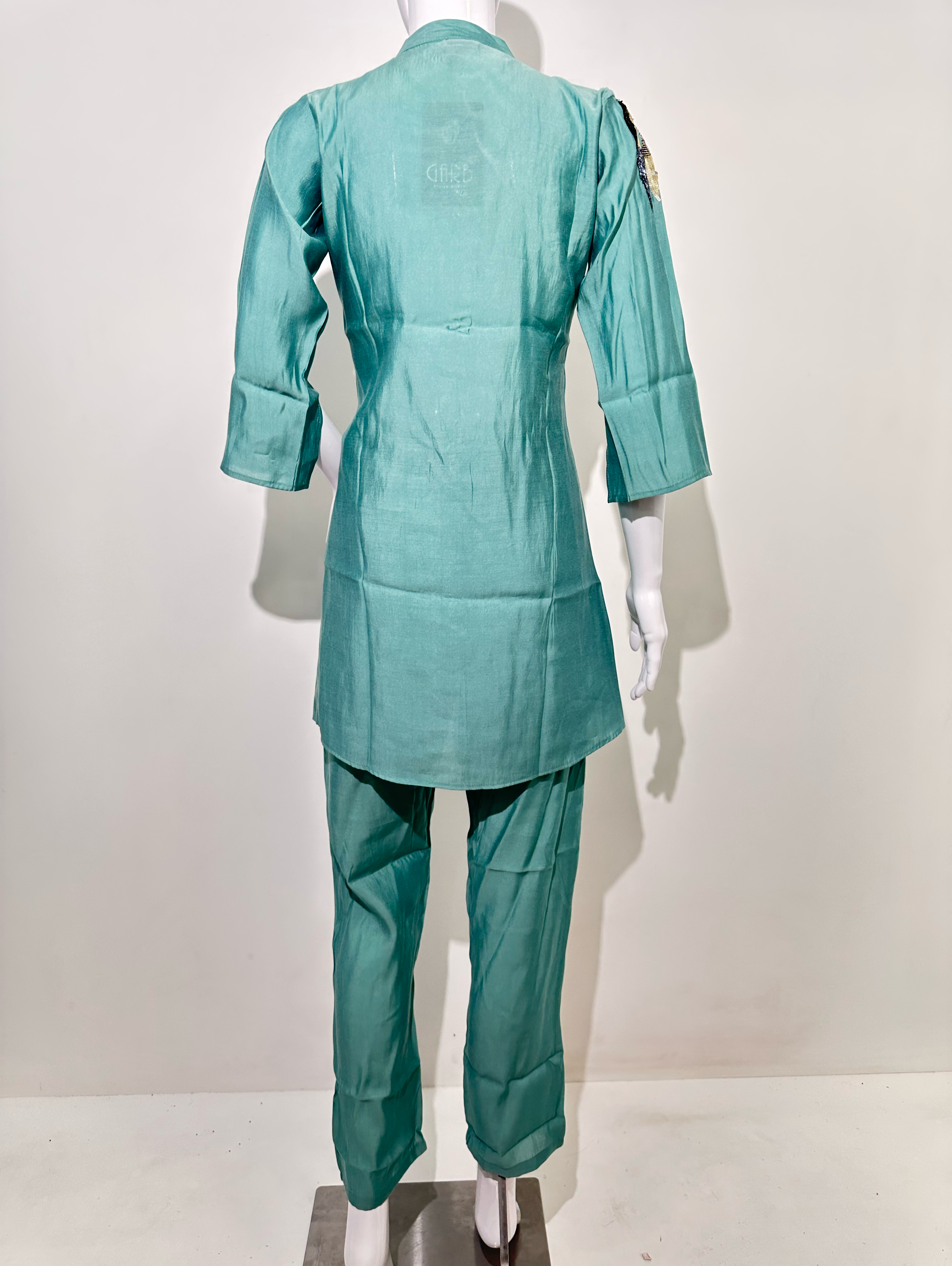 Image of Sea Green Muslin Hand work Coords