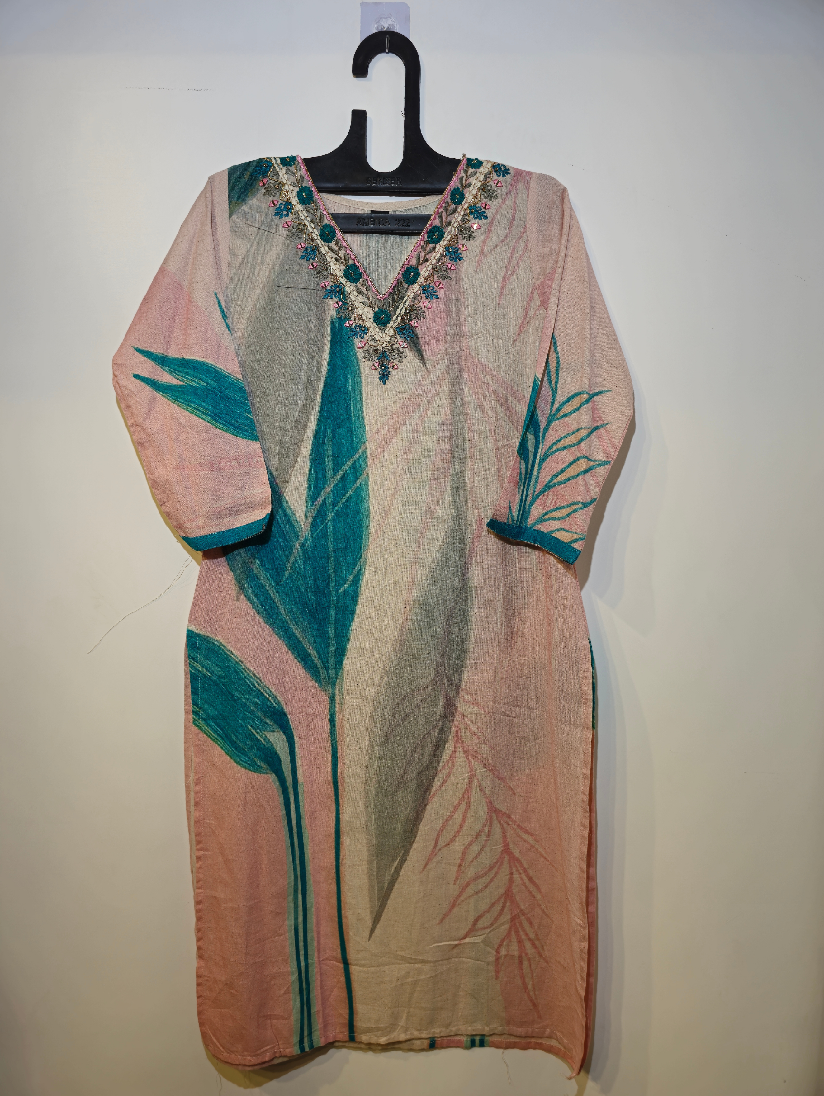 Image of Pure Cotton Straight Kurti Set - 3 Piece