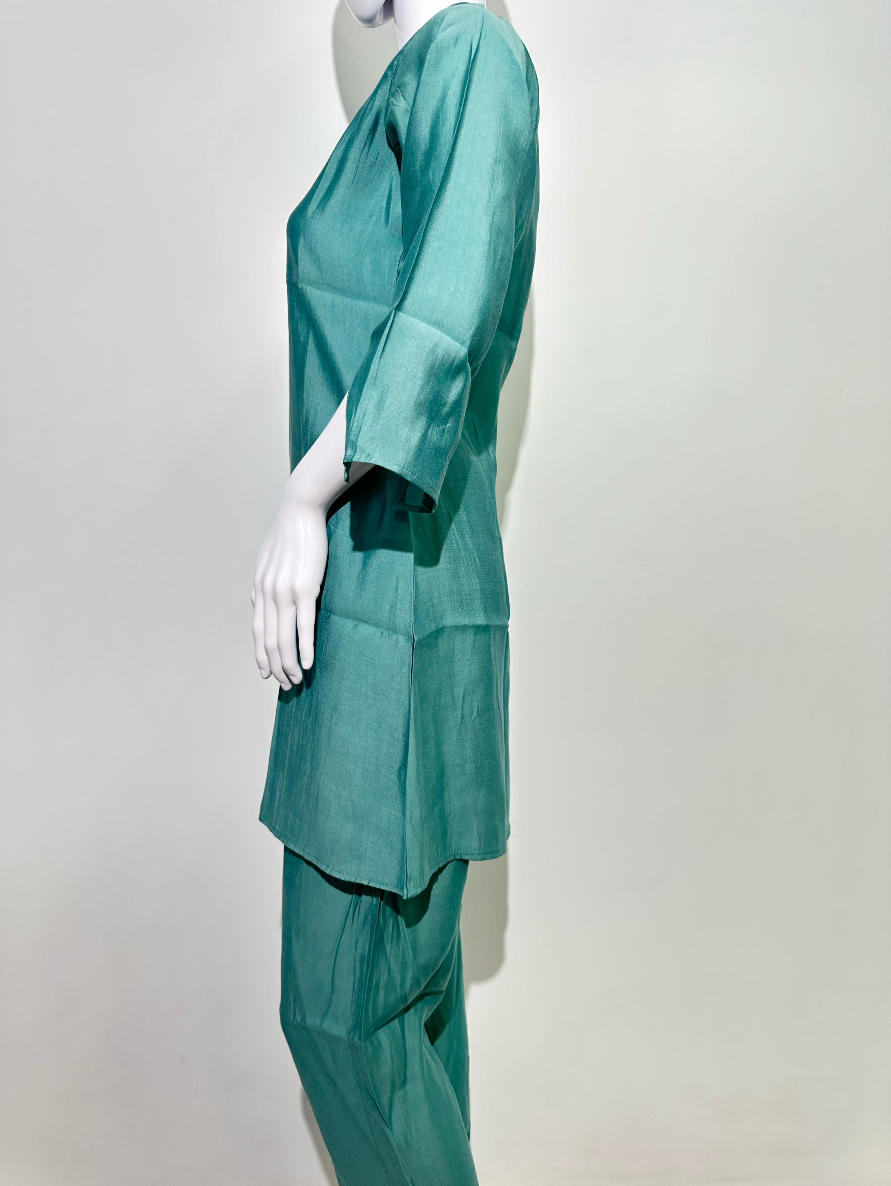 Image of Sea Green Muslin Hand work Coords