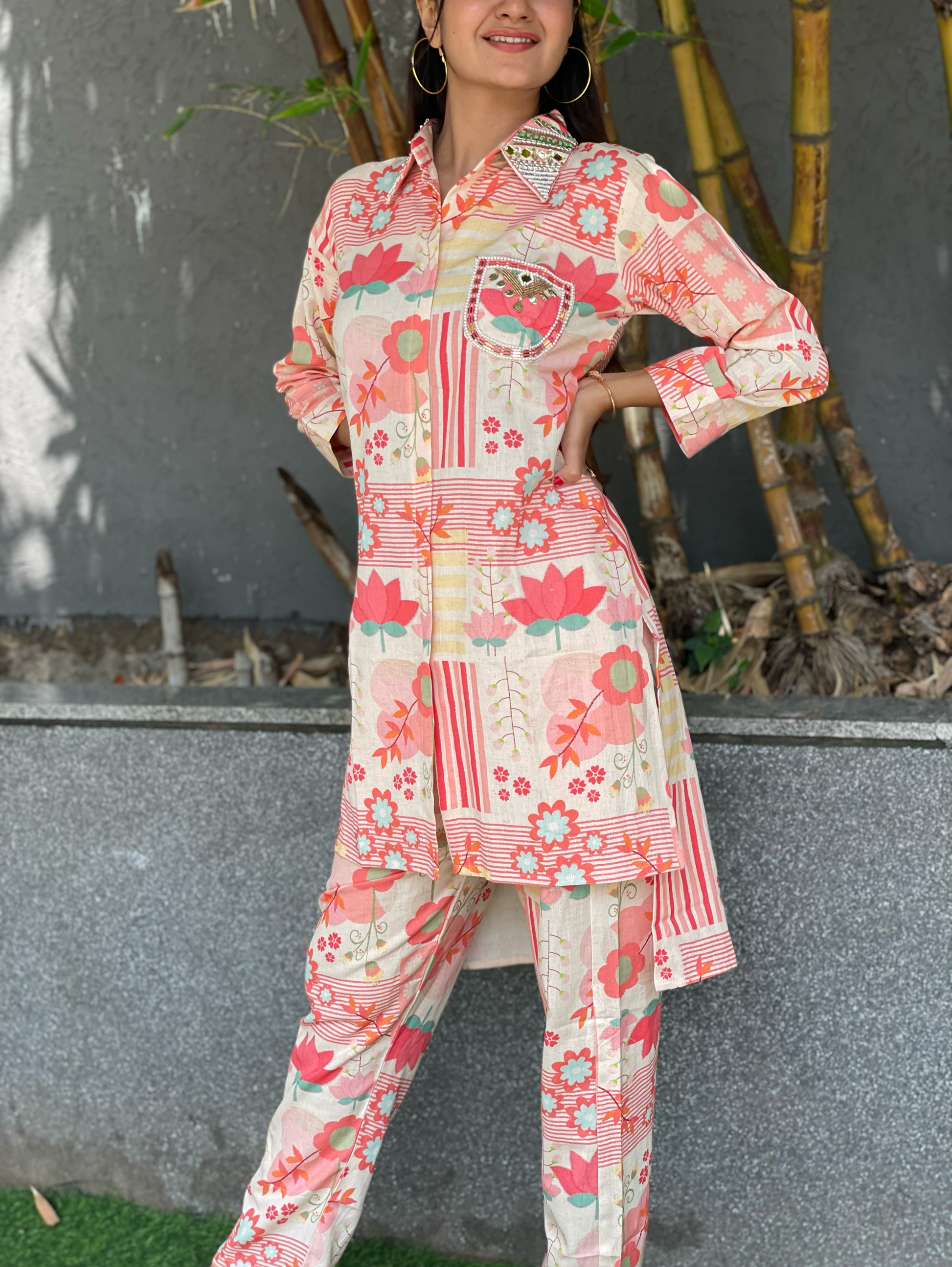 Cotton Coords with Embroidery work
