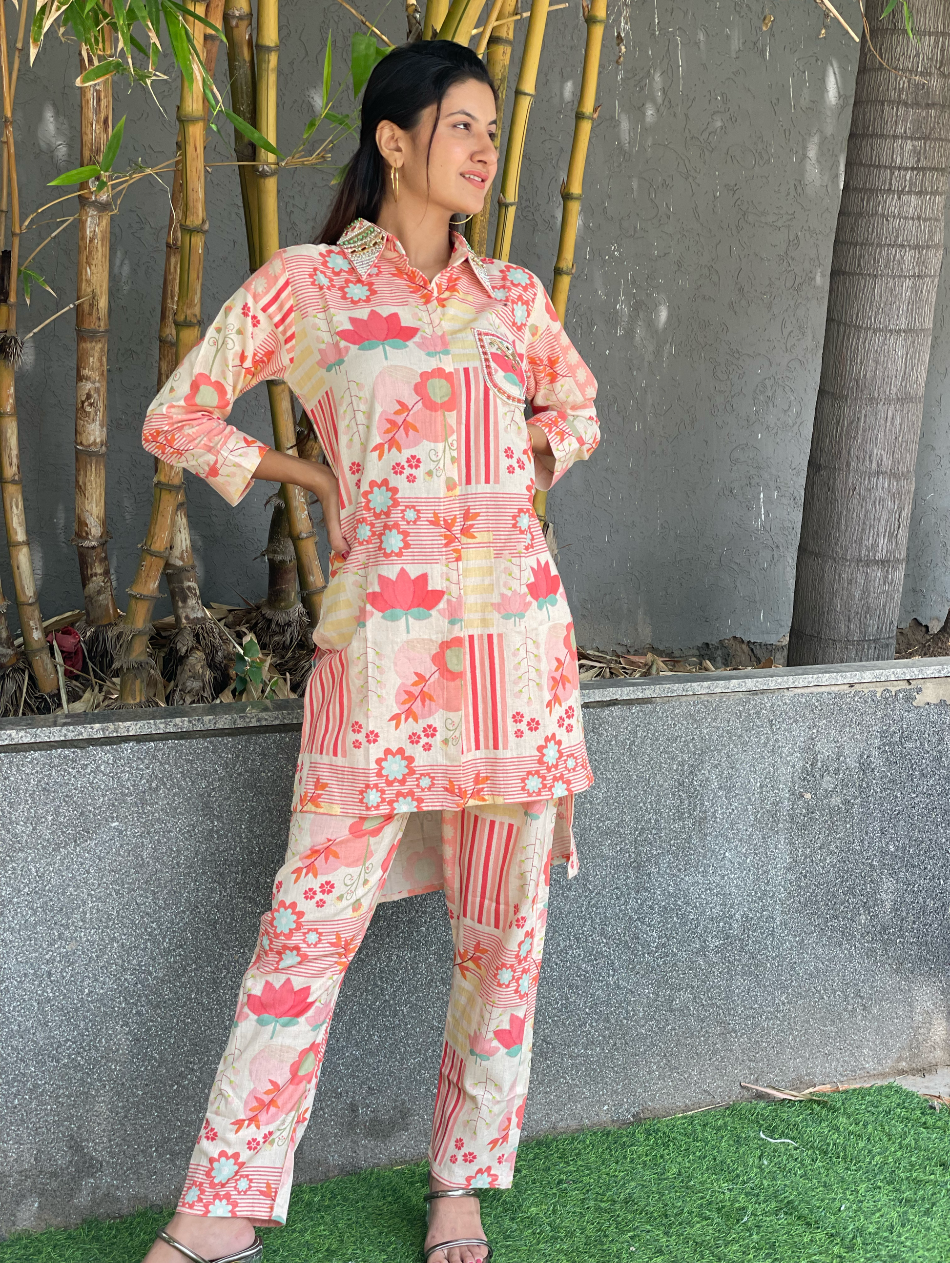 Cotton Coords with Embroidery work
