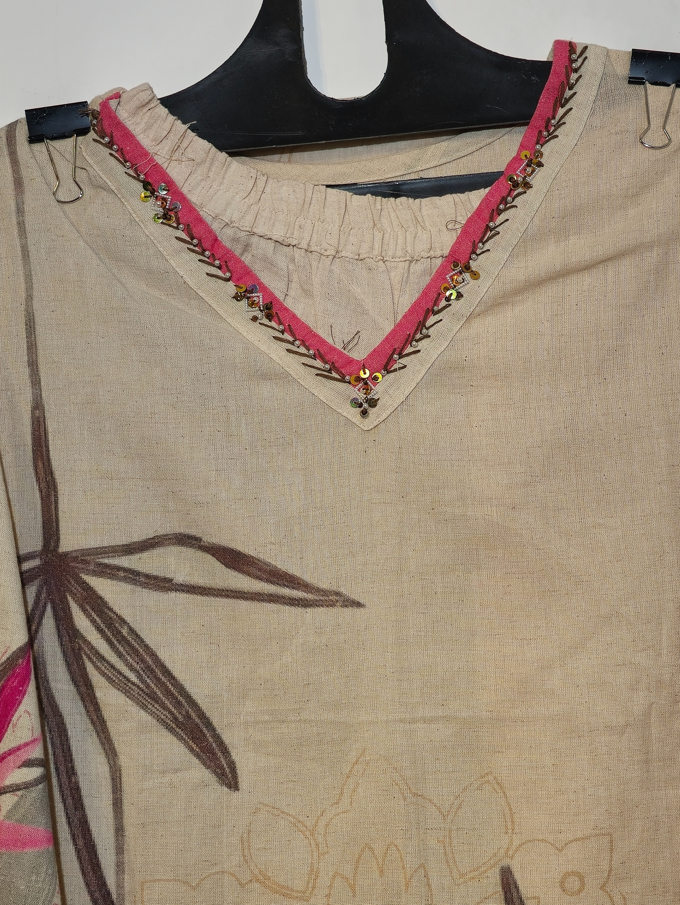 Image of Pure Cotton Straight Kurti Set - 3 Piece