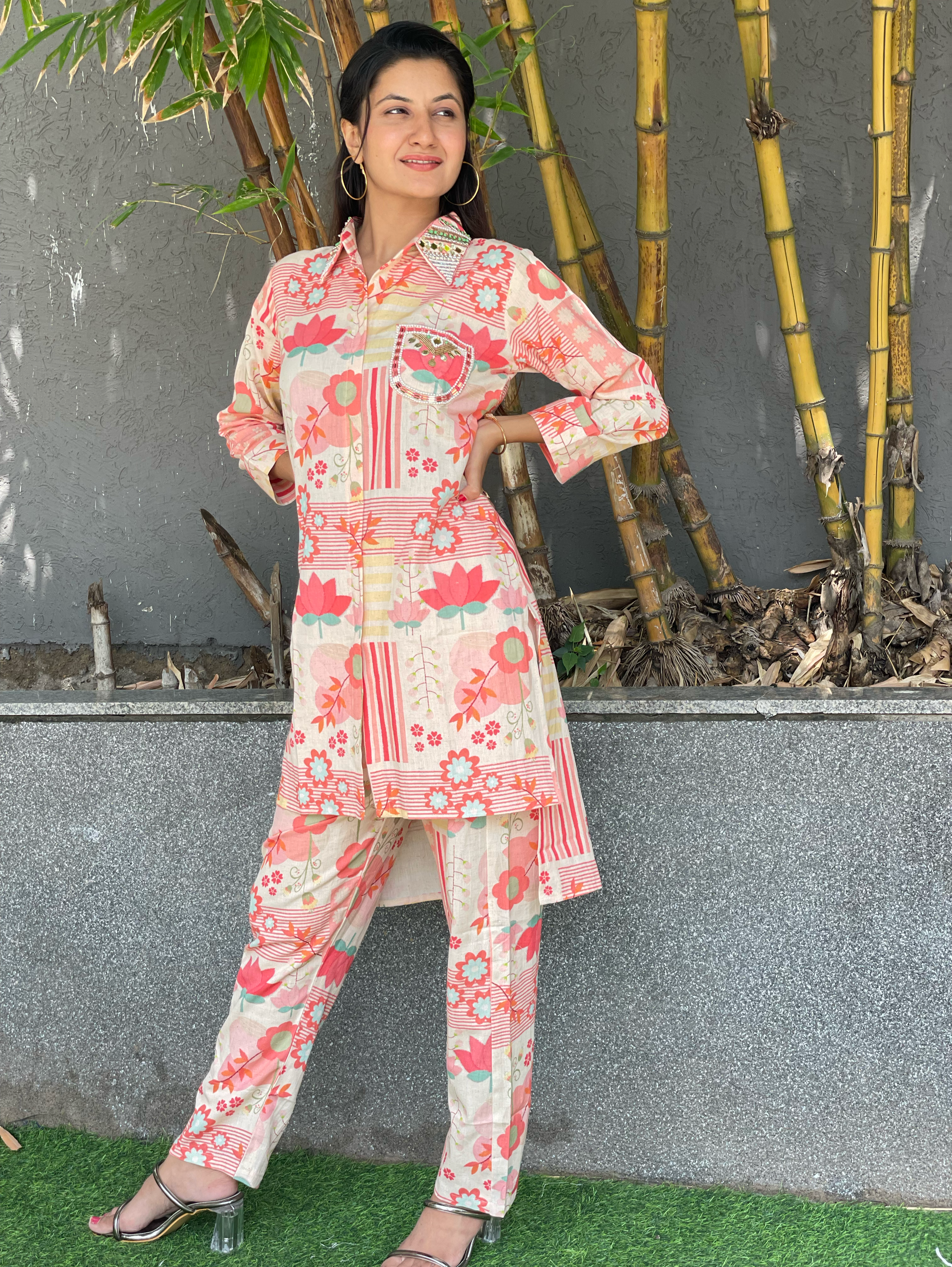 Image of Cotton Coords with Embroidery work