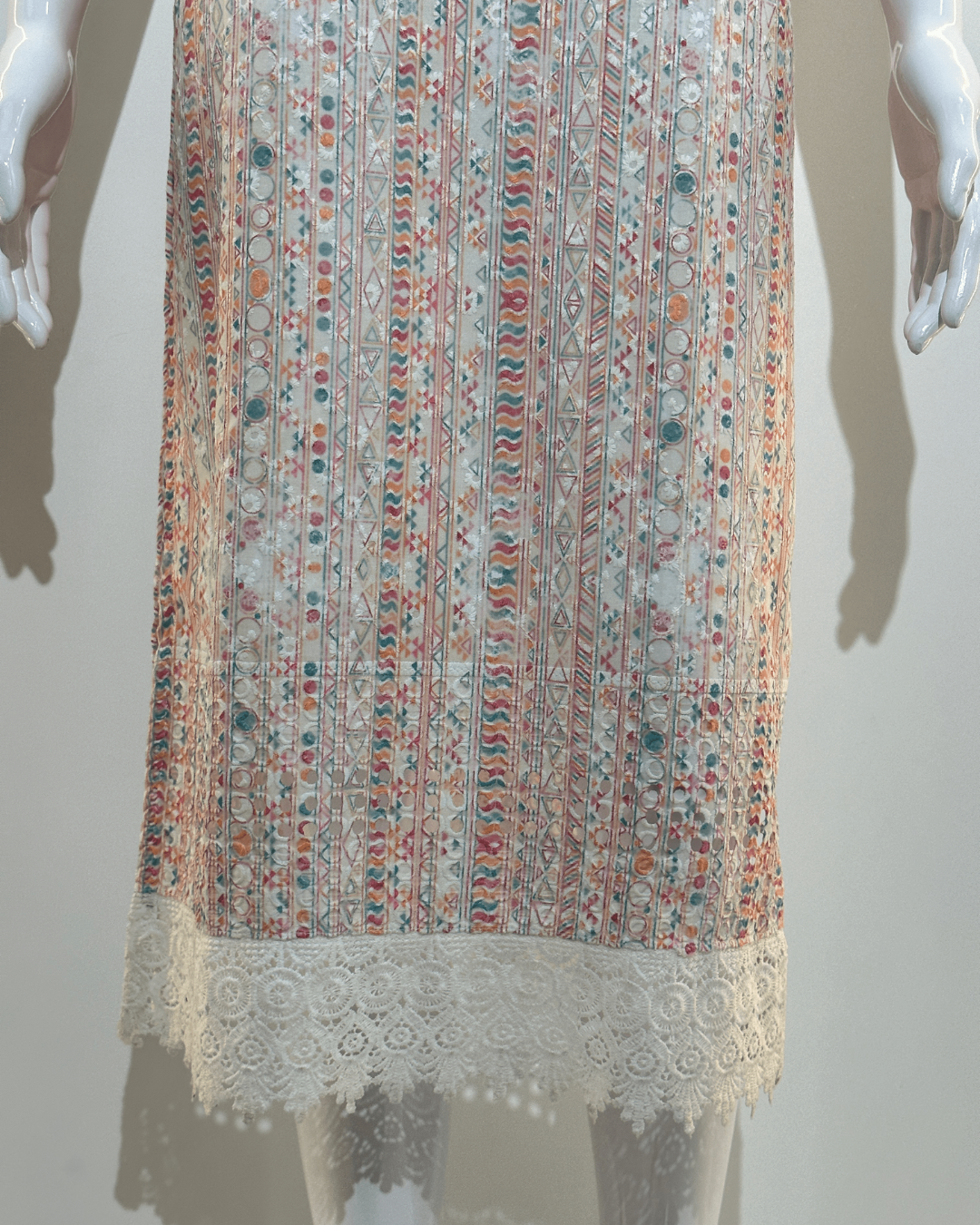 Image of Lucknowi work Cotton Straight Kurti