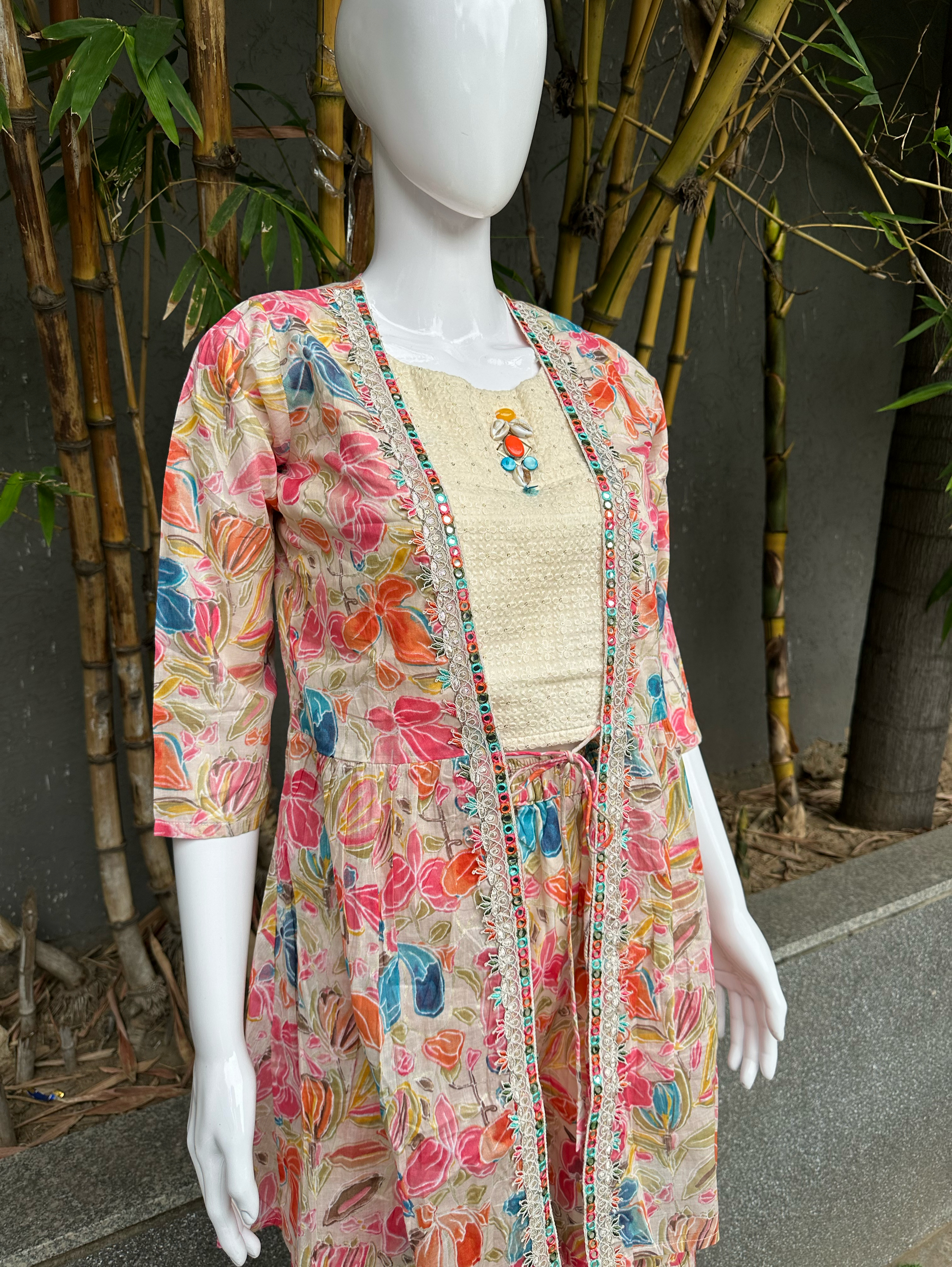 Designer Sharara Set with work - 3 Piece