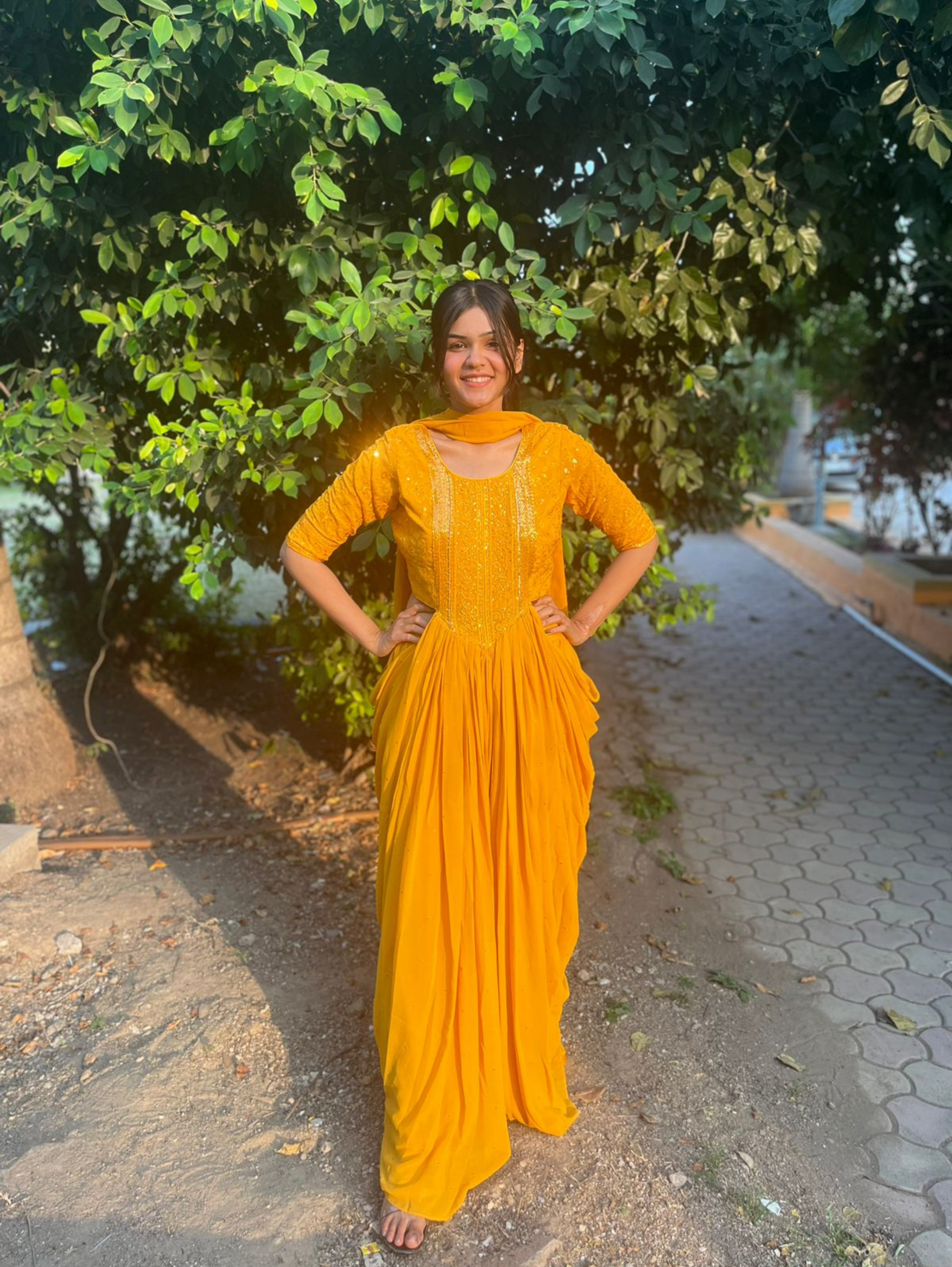 Image of Designer Georgette Traditional 3 Piece