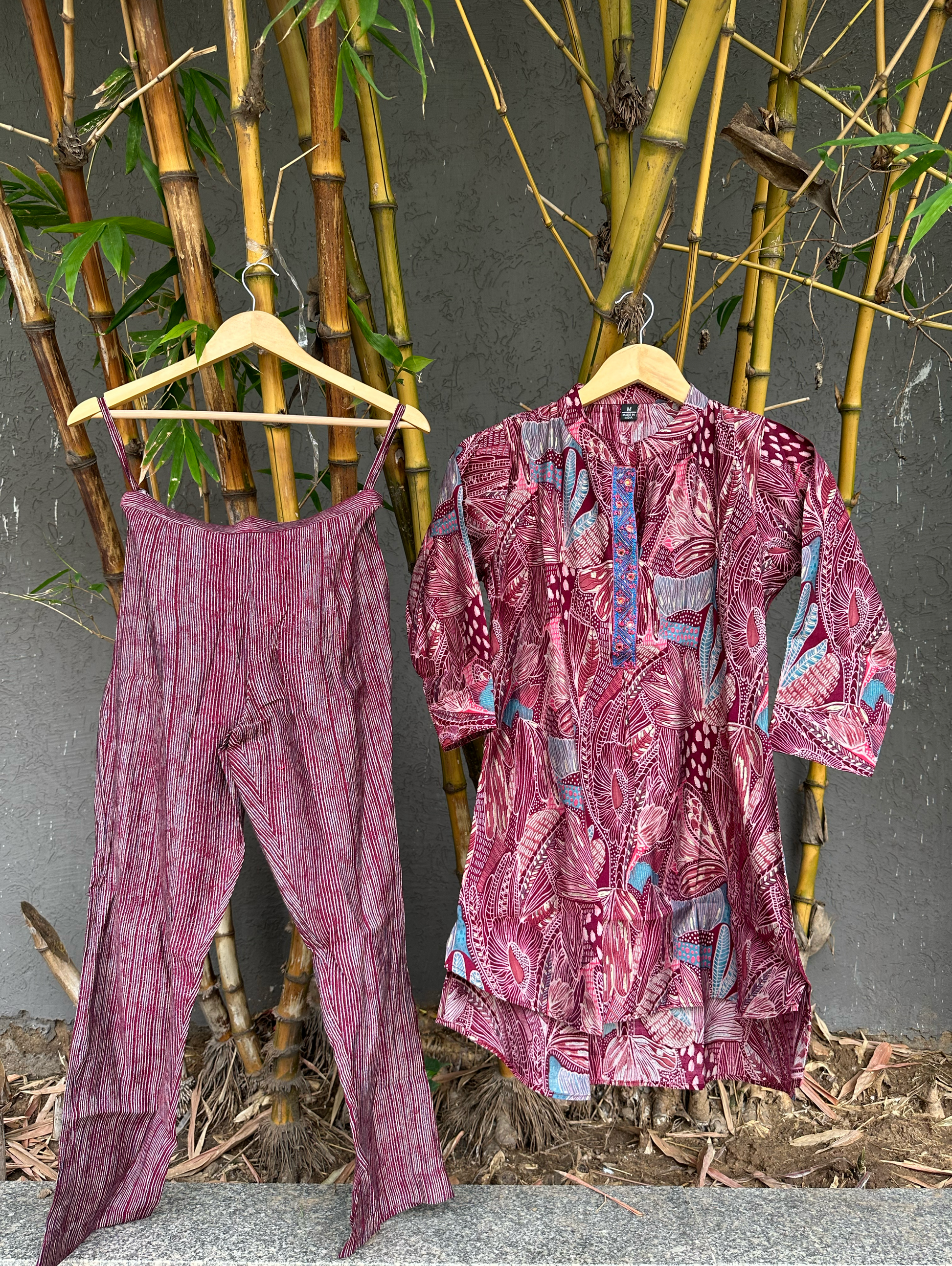 Muslin Foil Print Coords with work