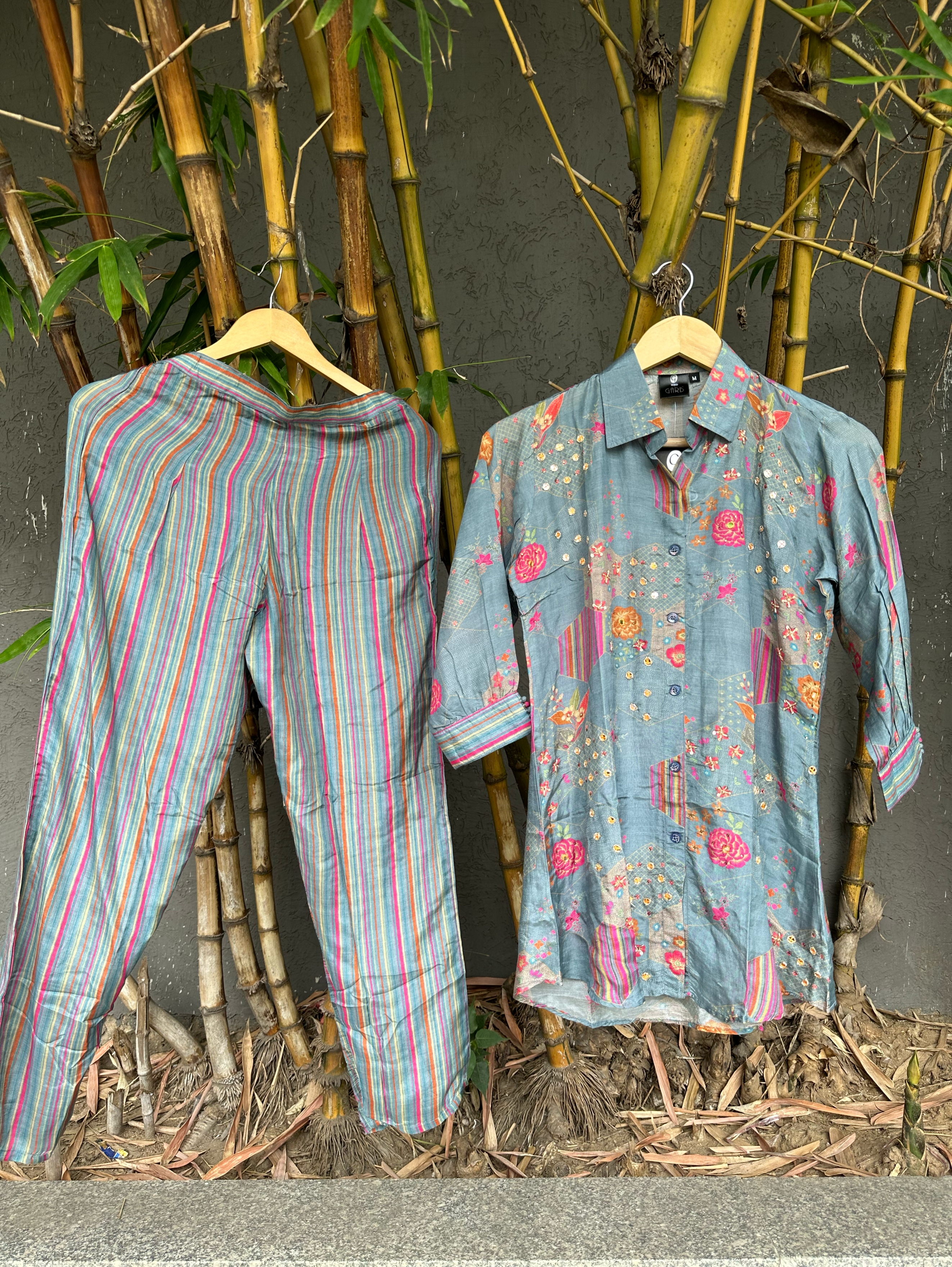 Image of Muslin Embroidery work Coords