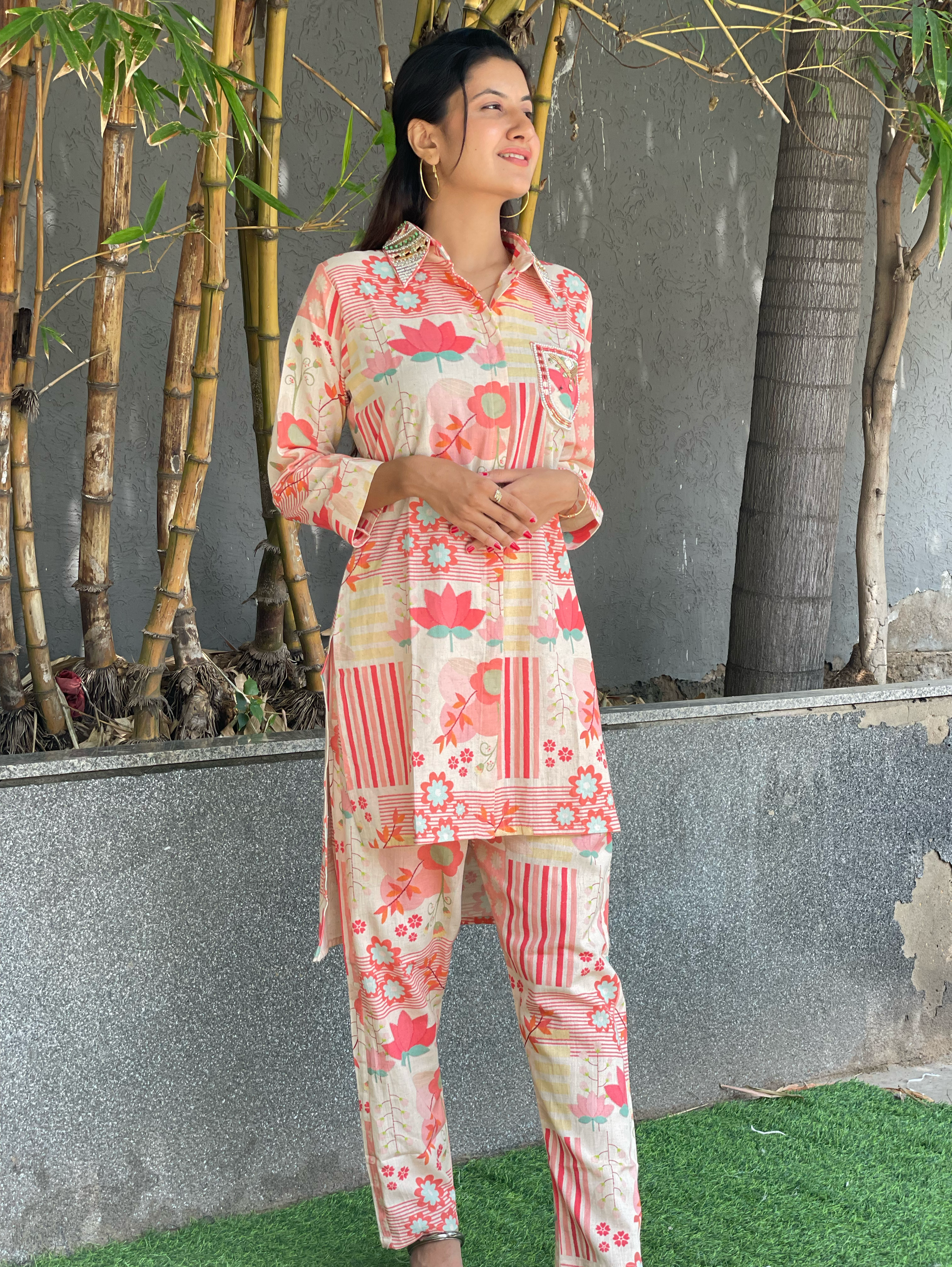 Cotton Coords with Embroidery work