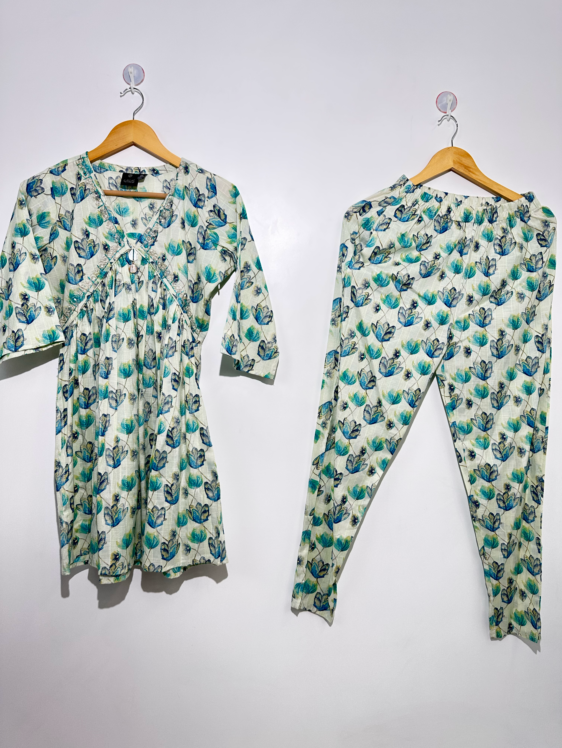 Alia Cut Coord Set with Neck work
