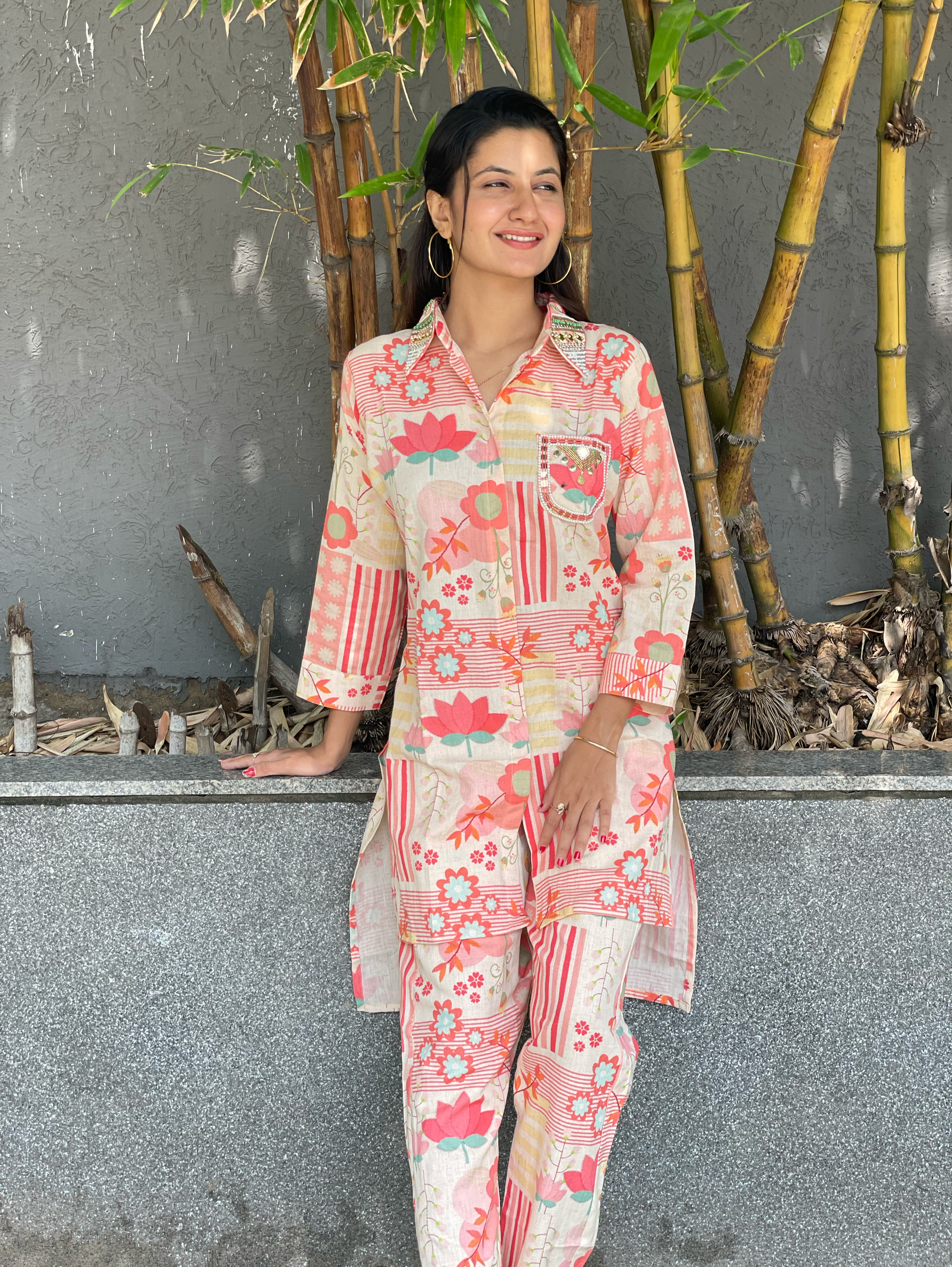 Image of Cotton Coords with Embroidery work