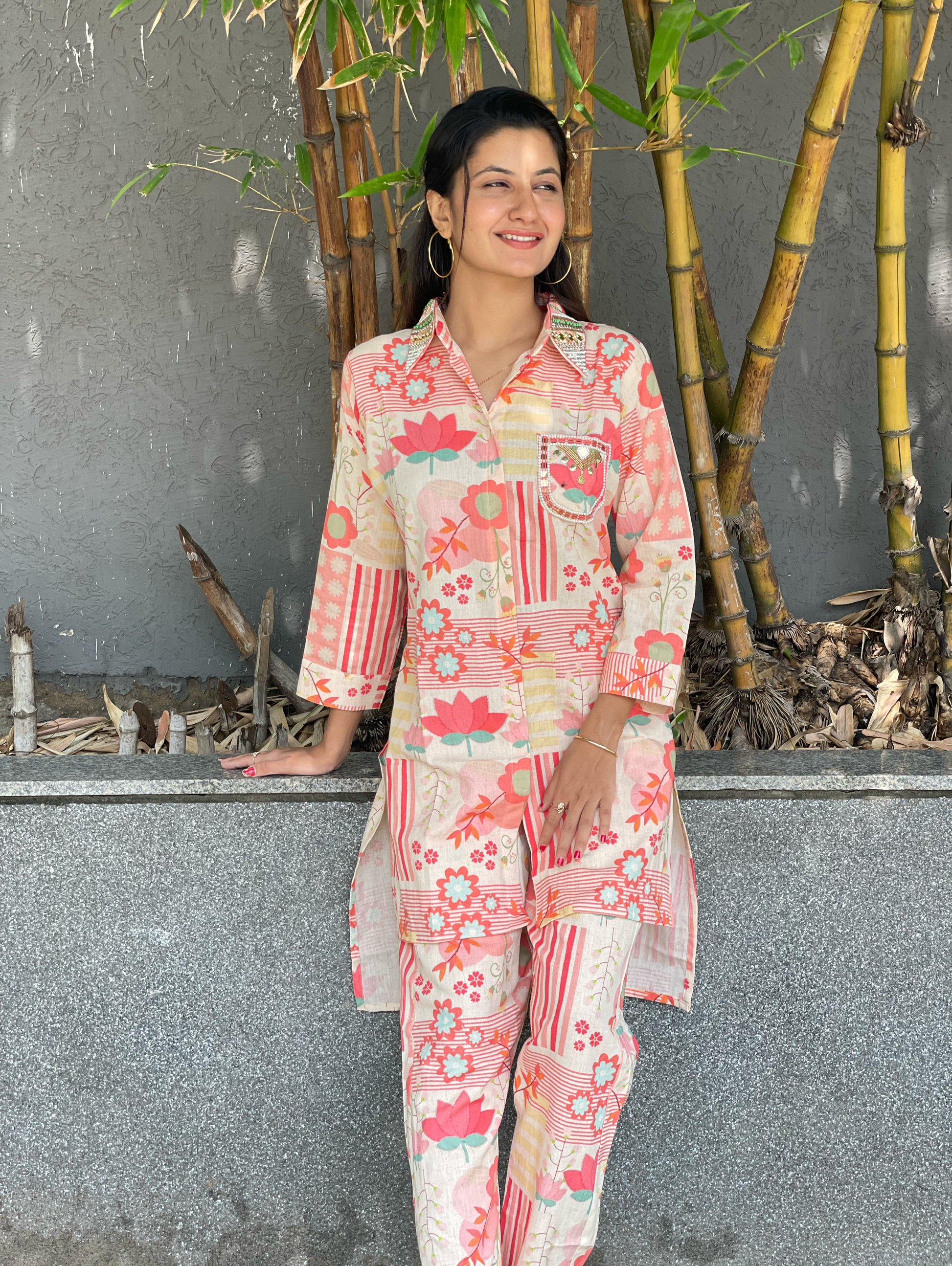 Cotton Coords with Embroidery work