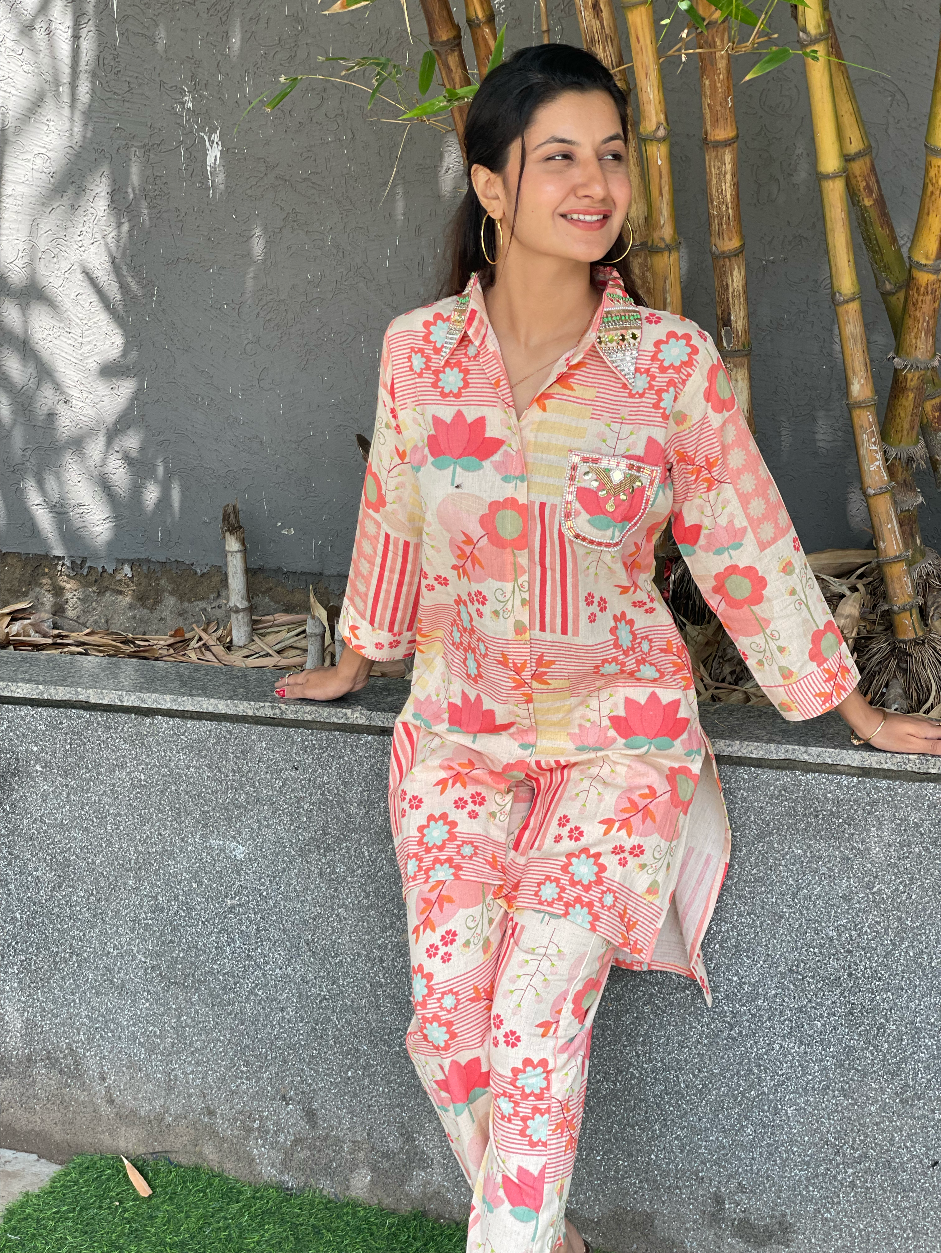 Image of Cotton Coords with Embroidery work