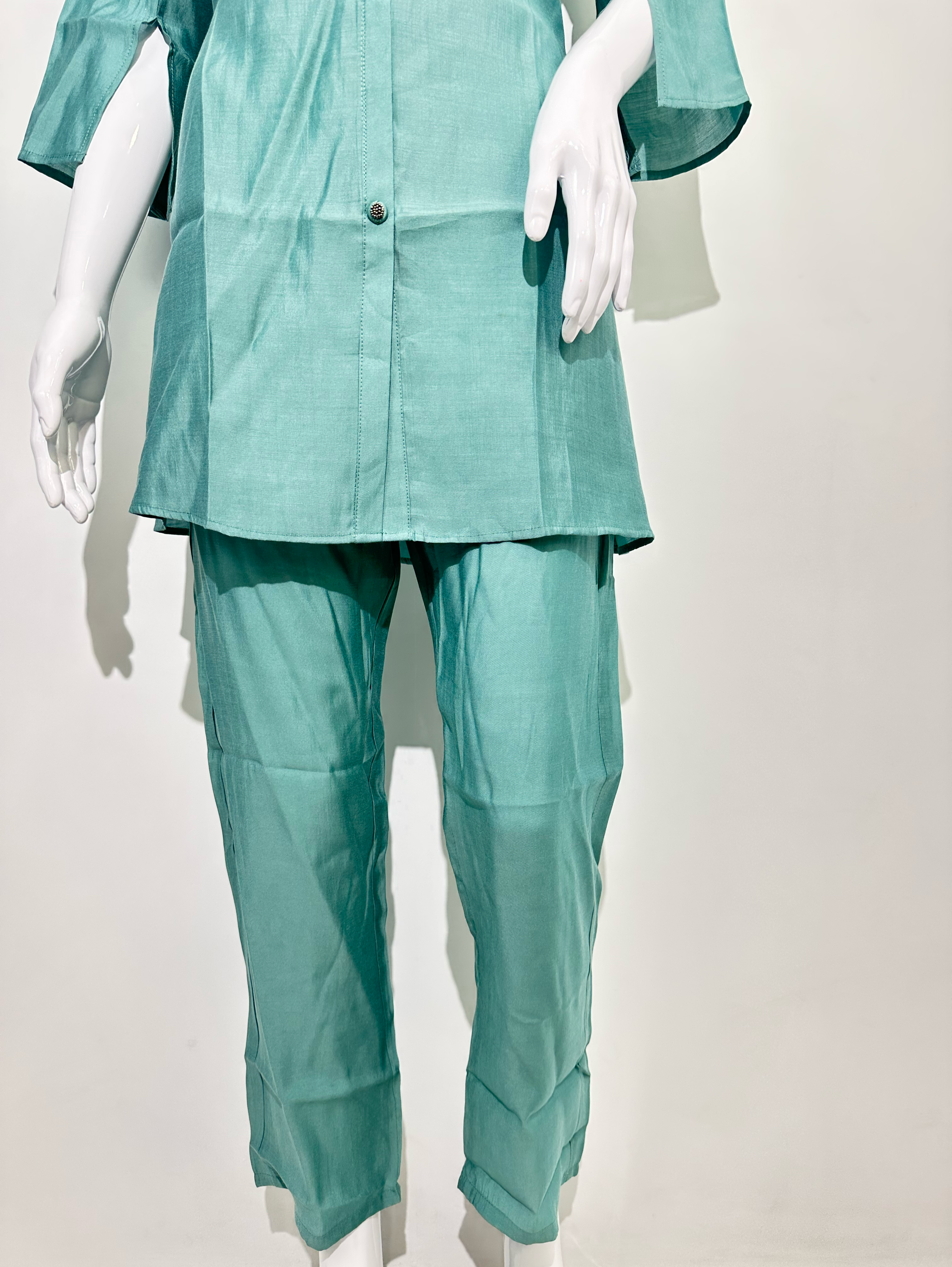 Image of Sea Green Muslin Hand work Coords
