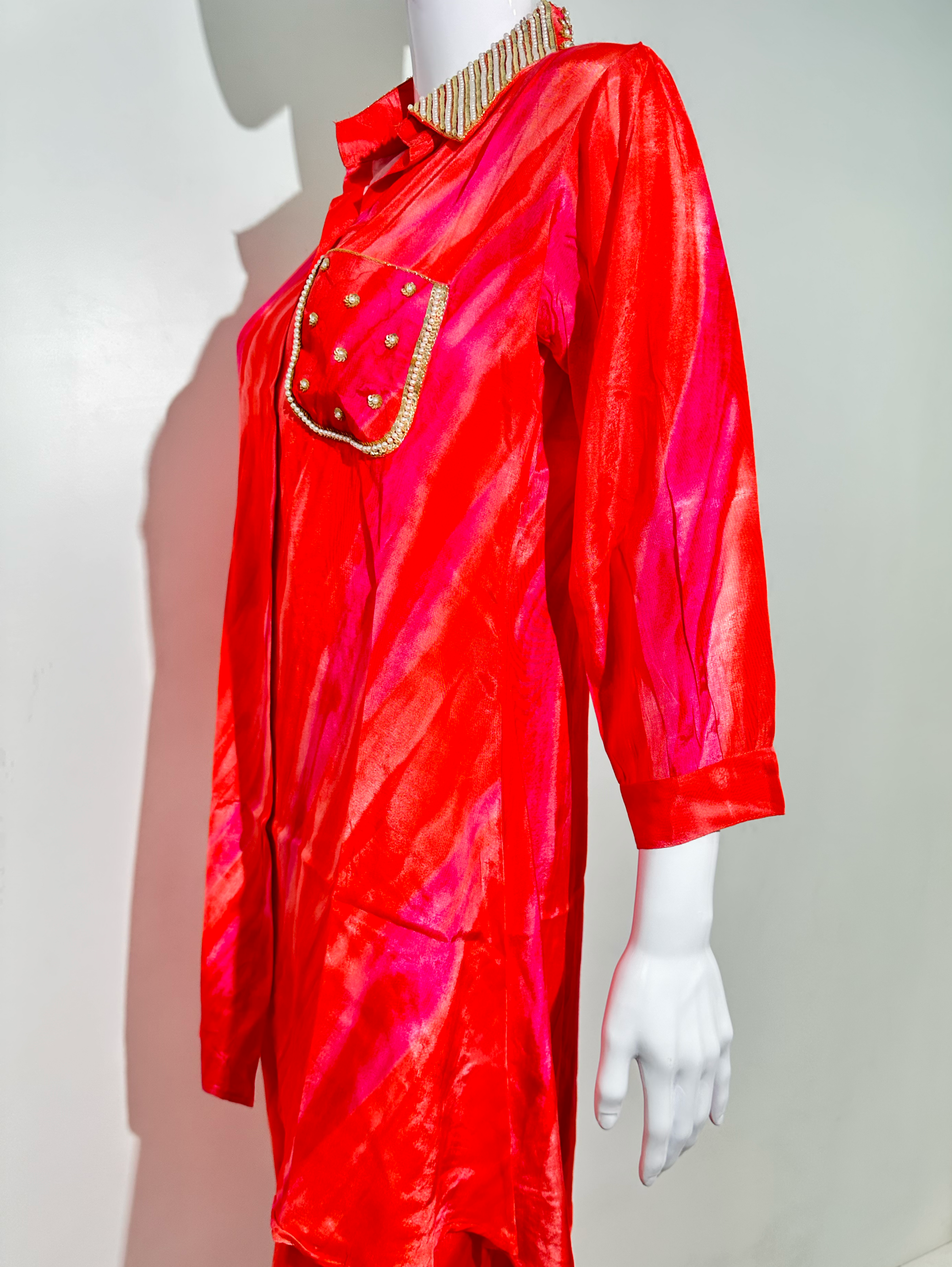 Image of Muslin Coords with Moti Embroidery work