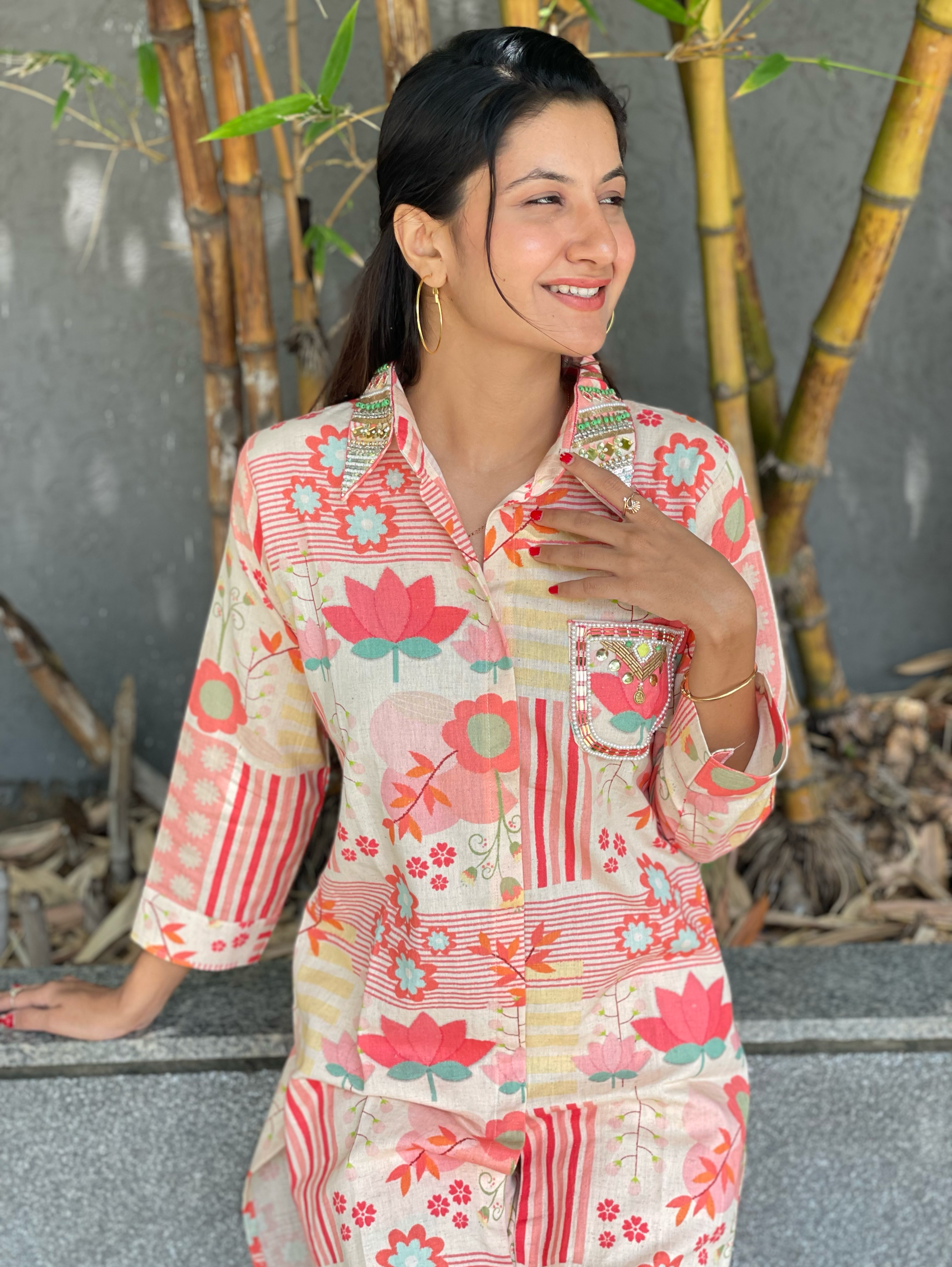 Image of Cotton Coords with Embroidery work