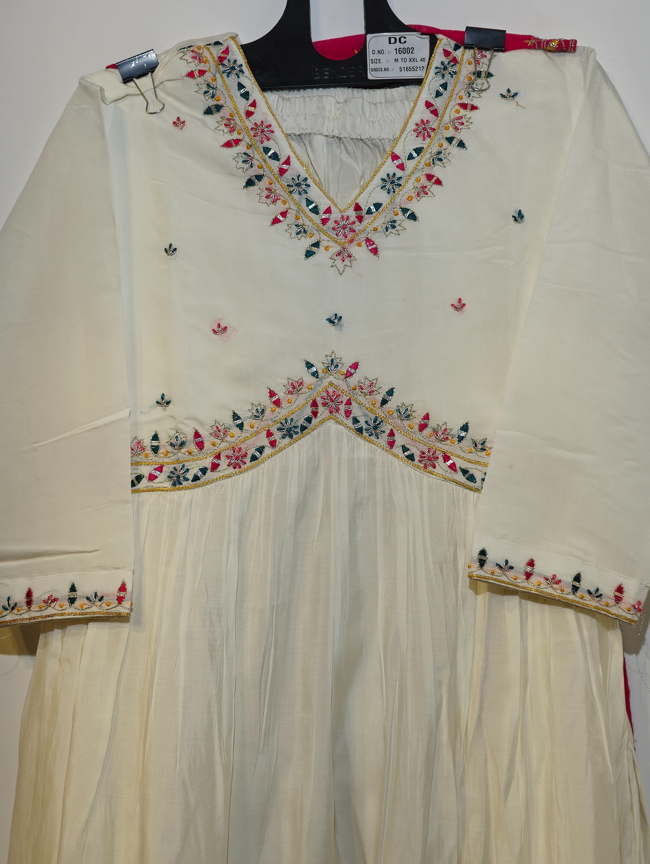 Image of Pure Muslin Flared Kurti Set - 3 Piece