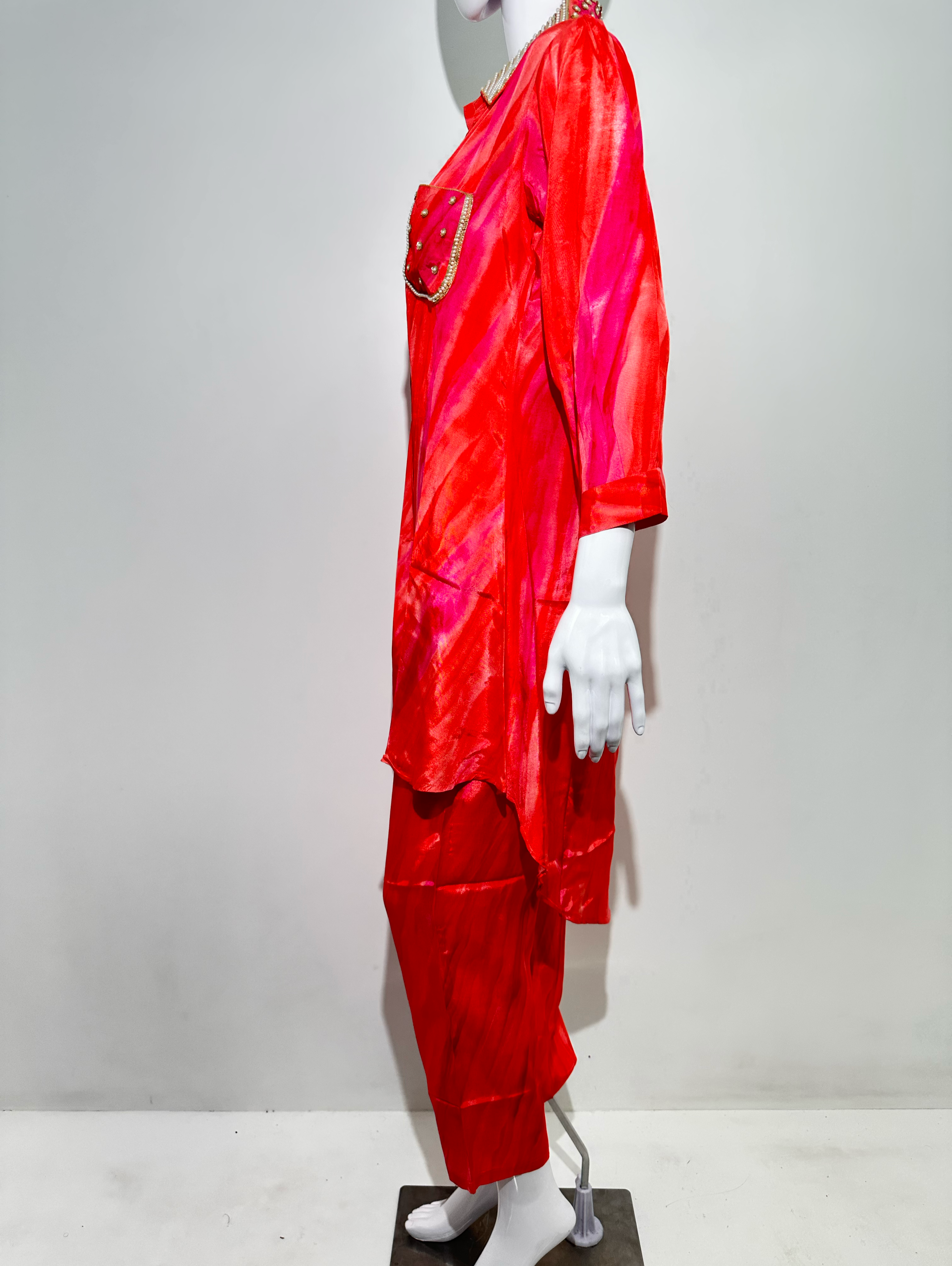 Image of Muslin Coords with Moti Embroidery work