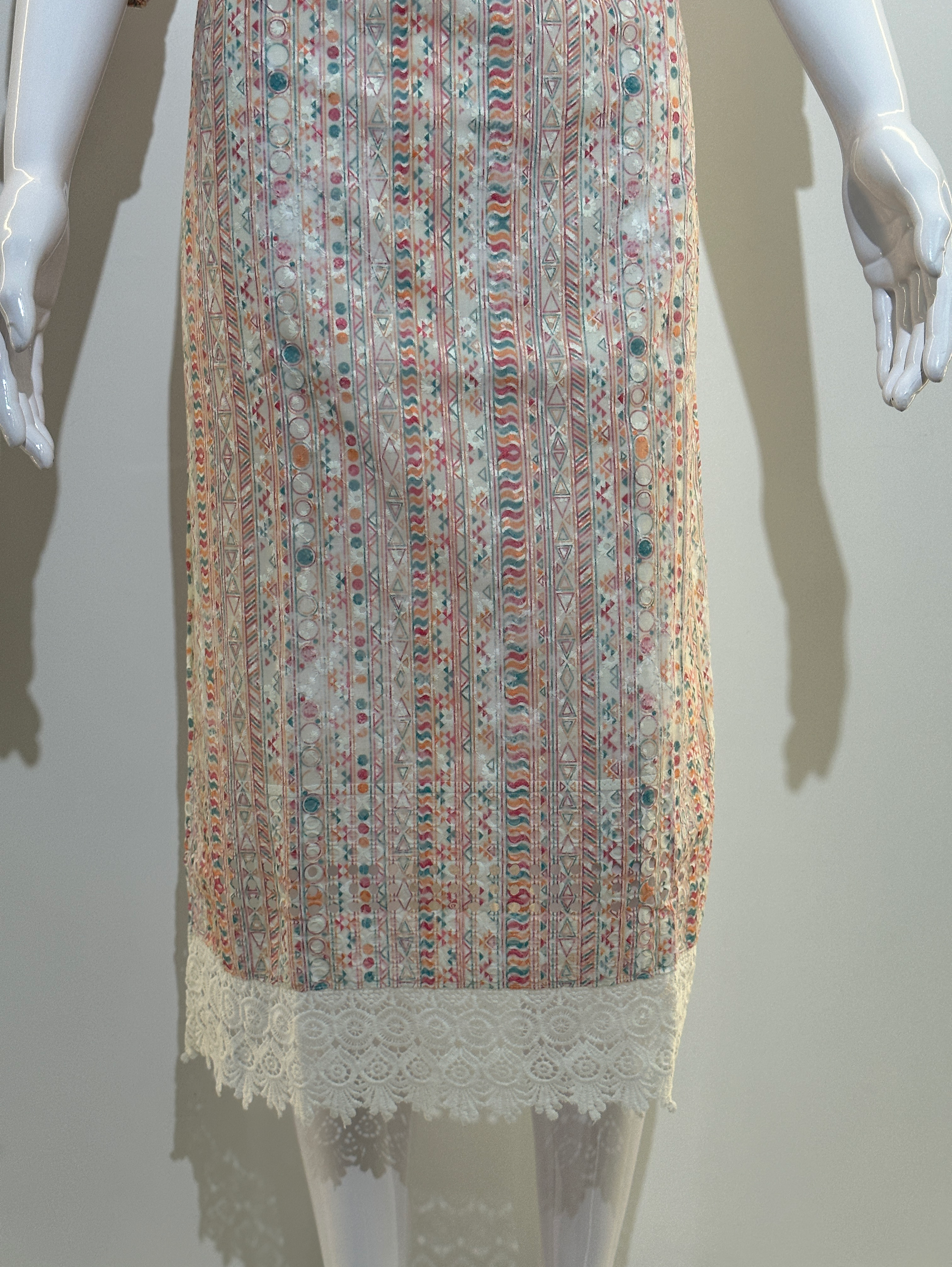 Image of Lucknowi Embroidary with Daman Border Kurti