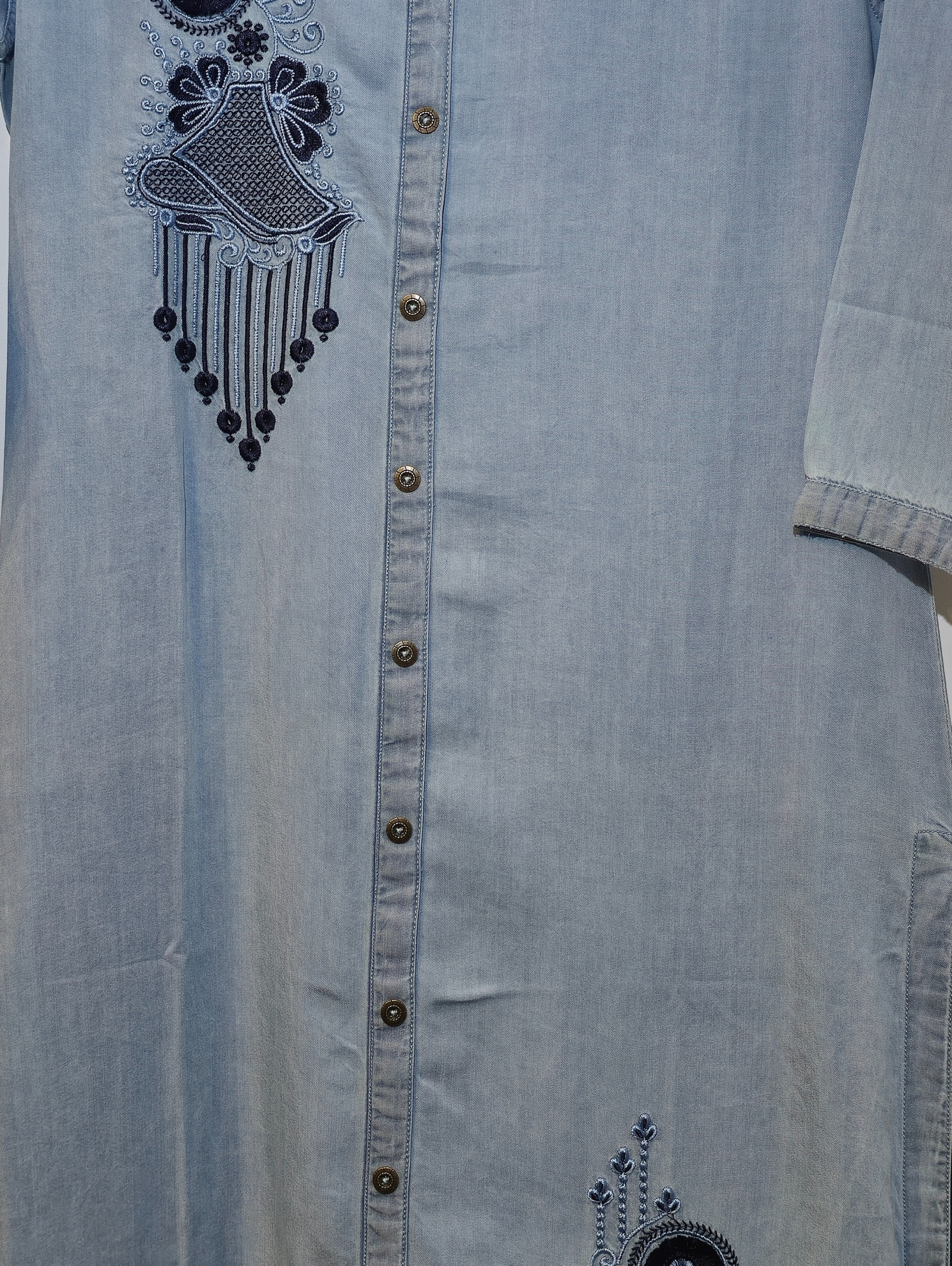 Image of Designer Denim Straight Kurti