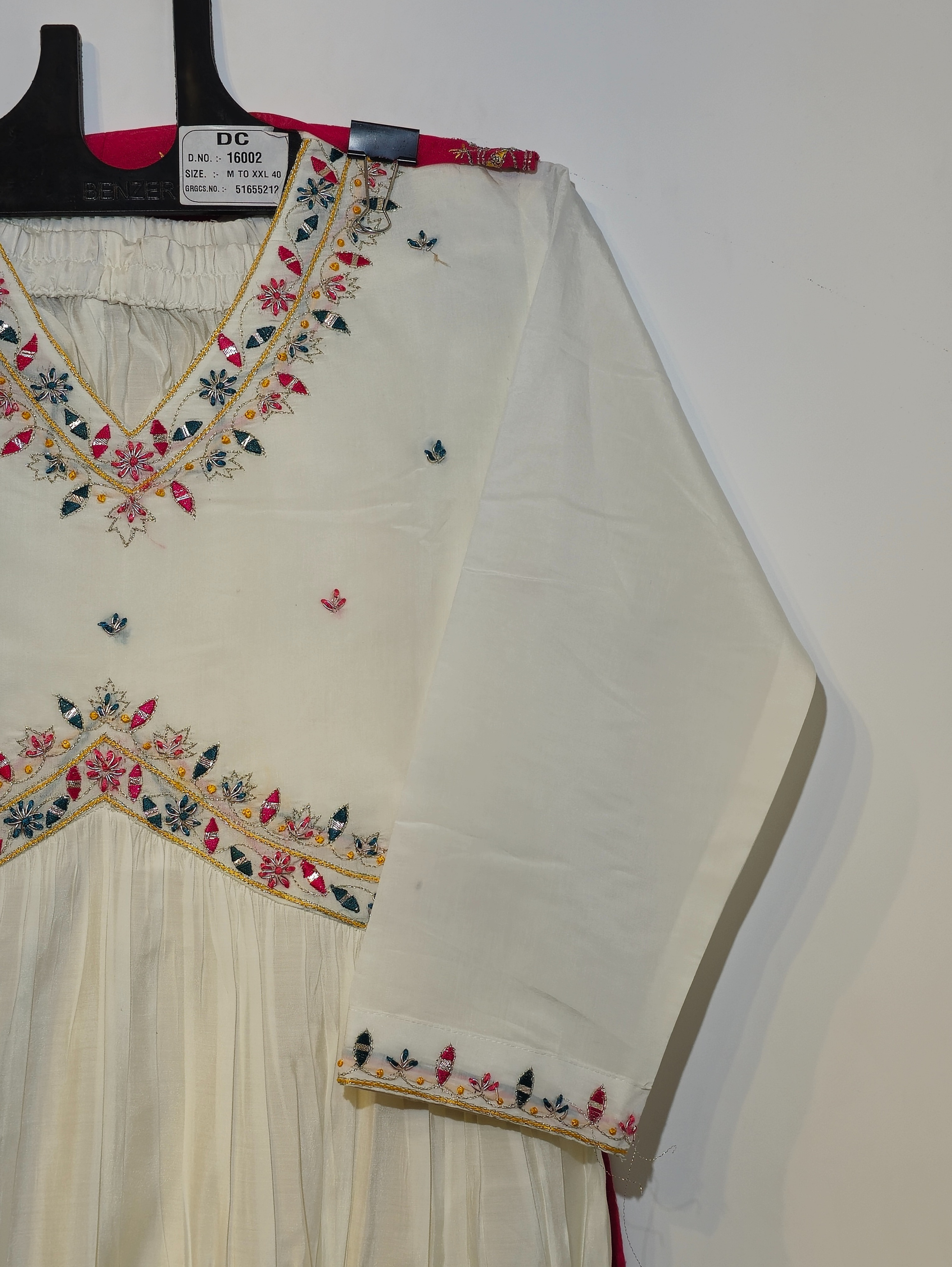 Image of Pure Muslin Flared Kurti Set - 3 Piece