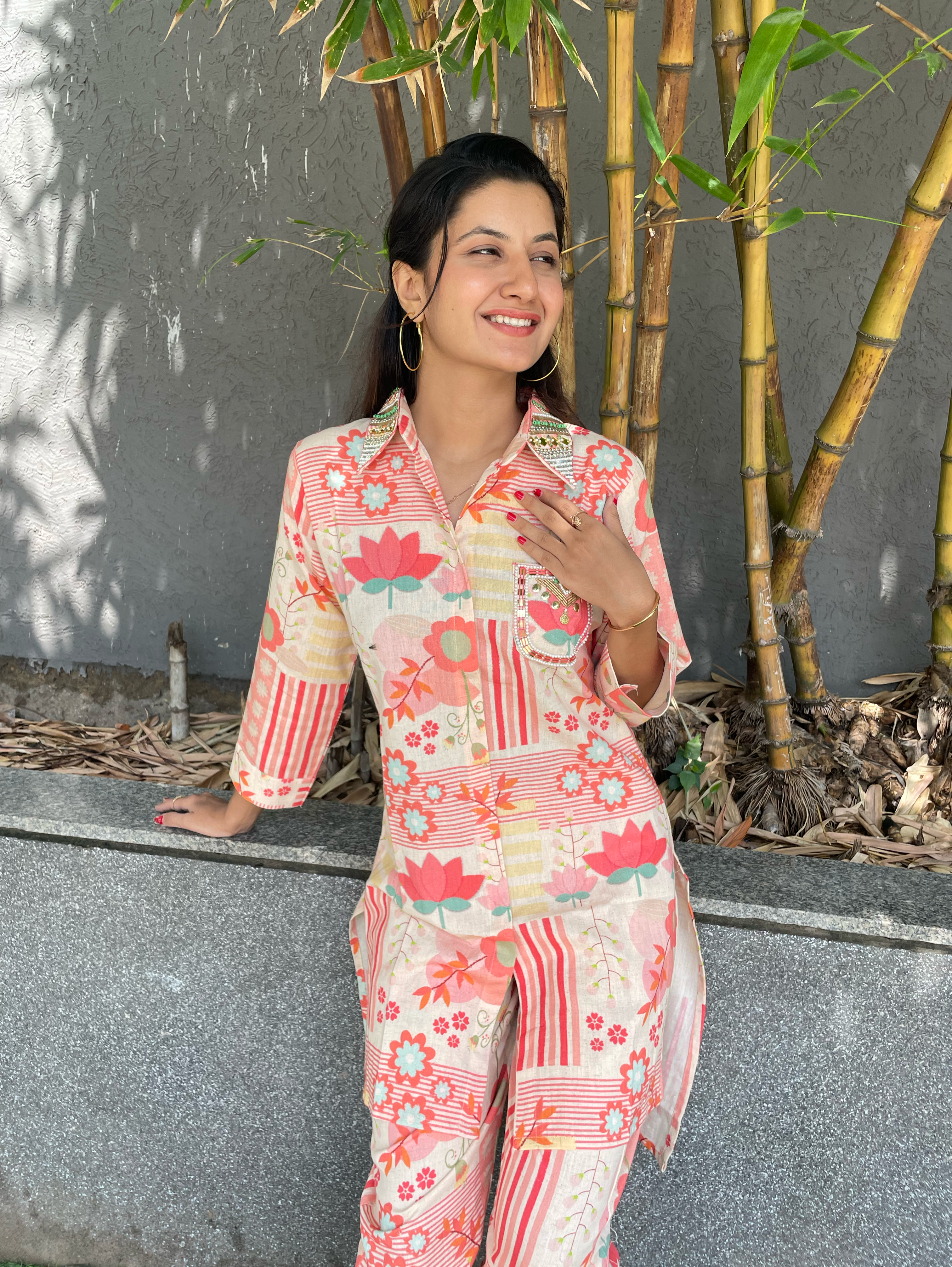 Image of Cotton Coords with Embroidery work