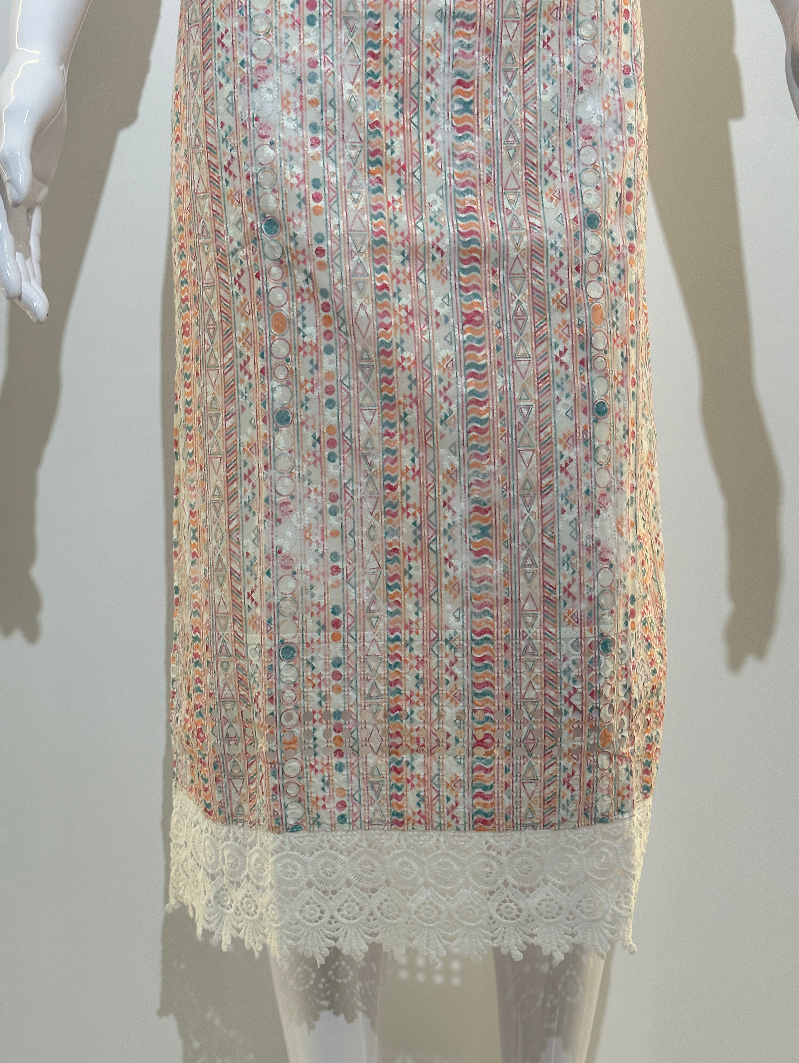 Lucknowi Embroidary with Daman Border Kurti