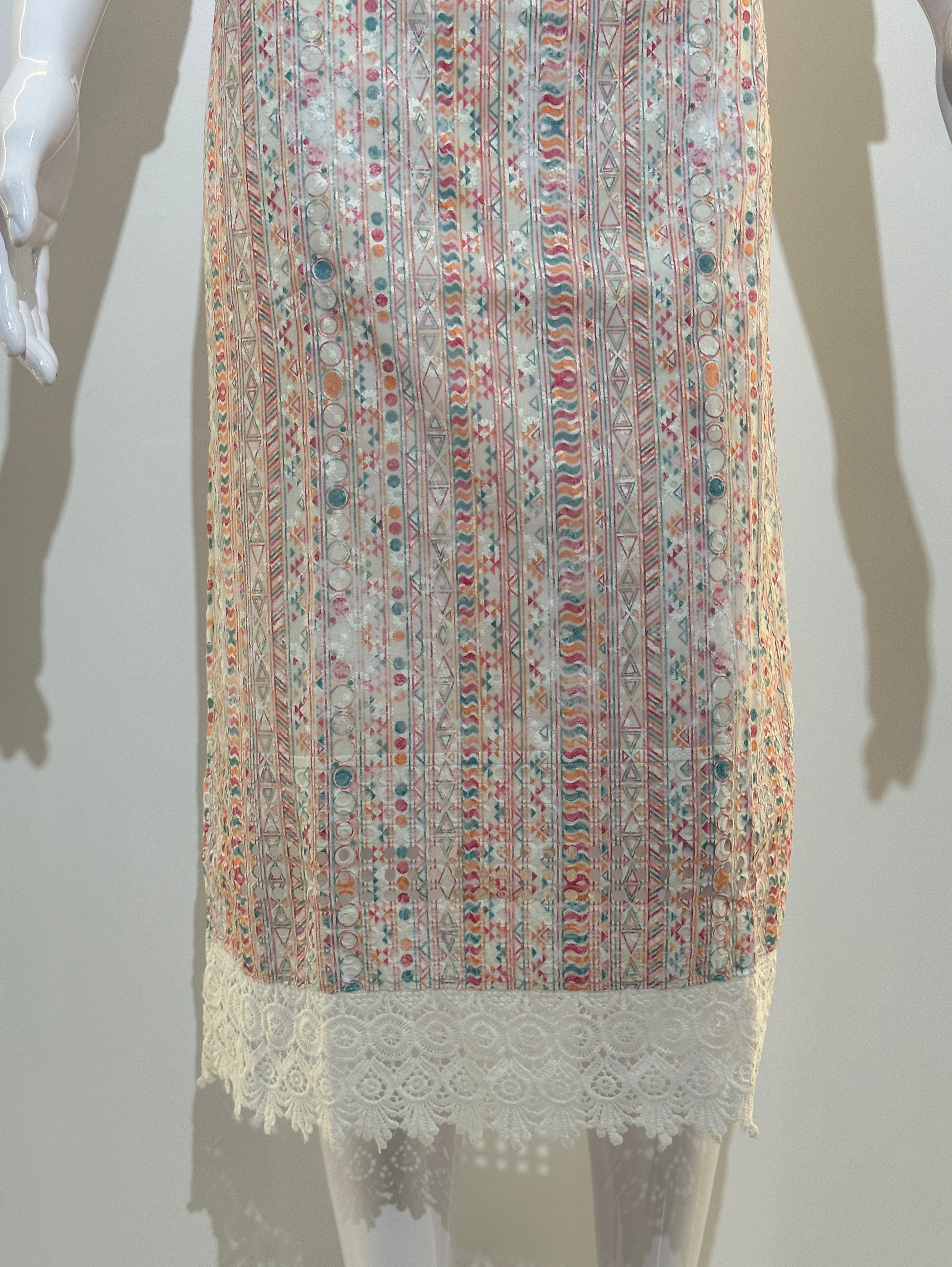 Lucknowi Embroidary with Daman Border Kurti