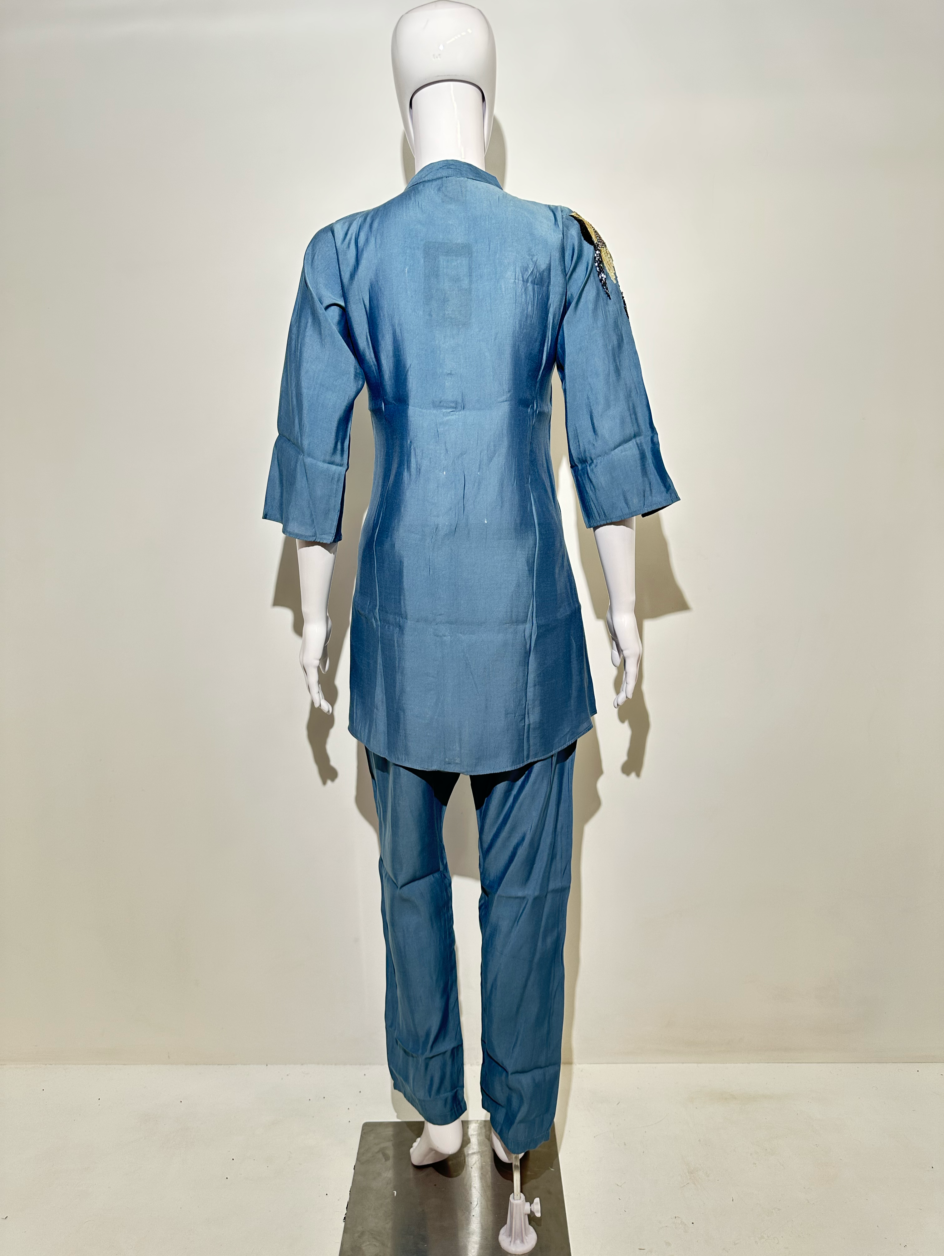 Image of Sky Blue Muslin Hand work Coords