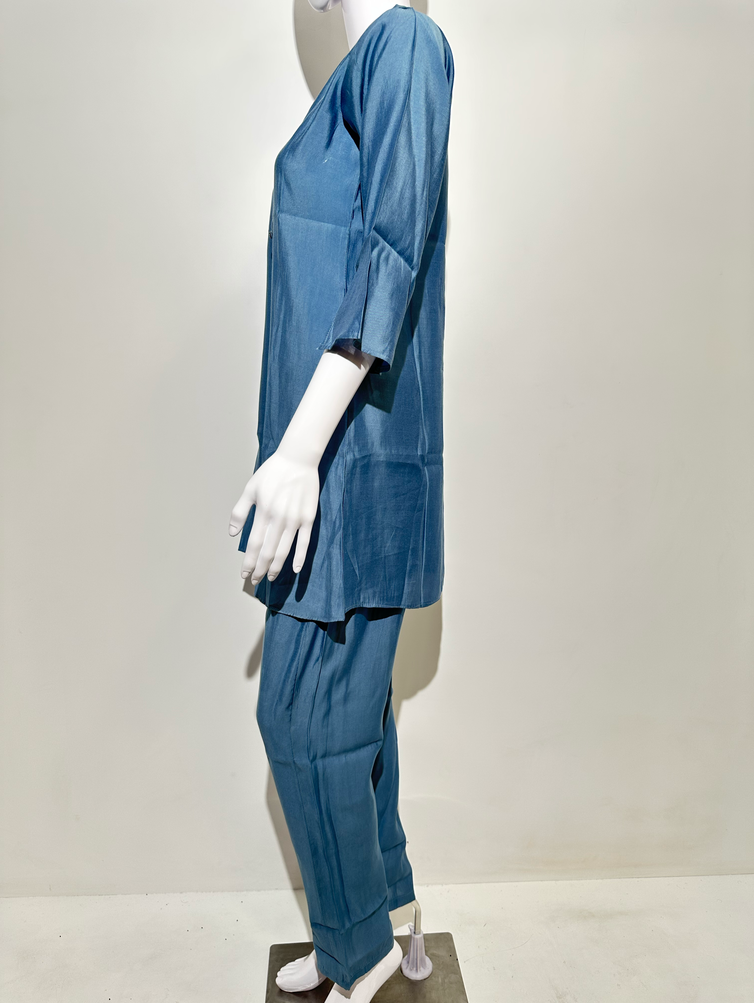 Image of Sky Blue Muslin Hand work Coords