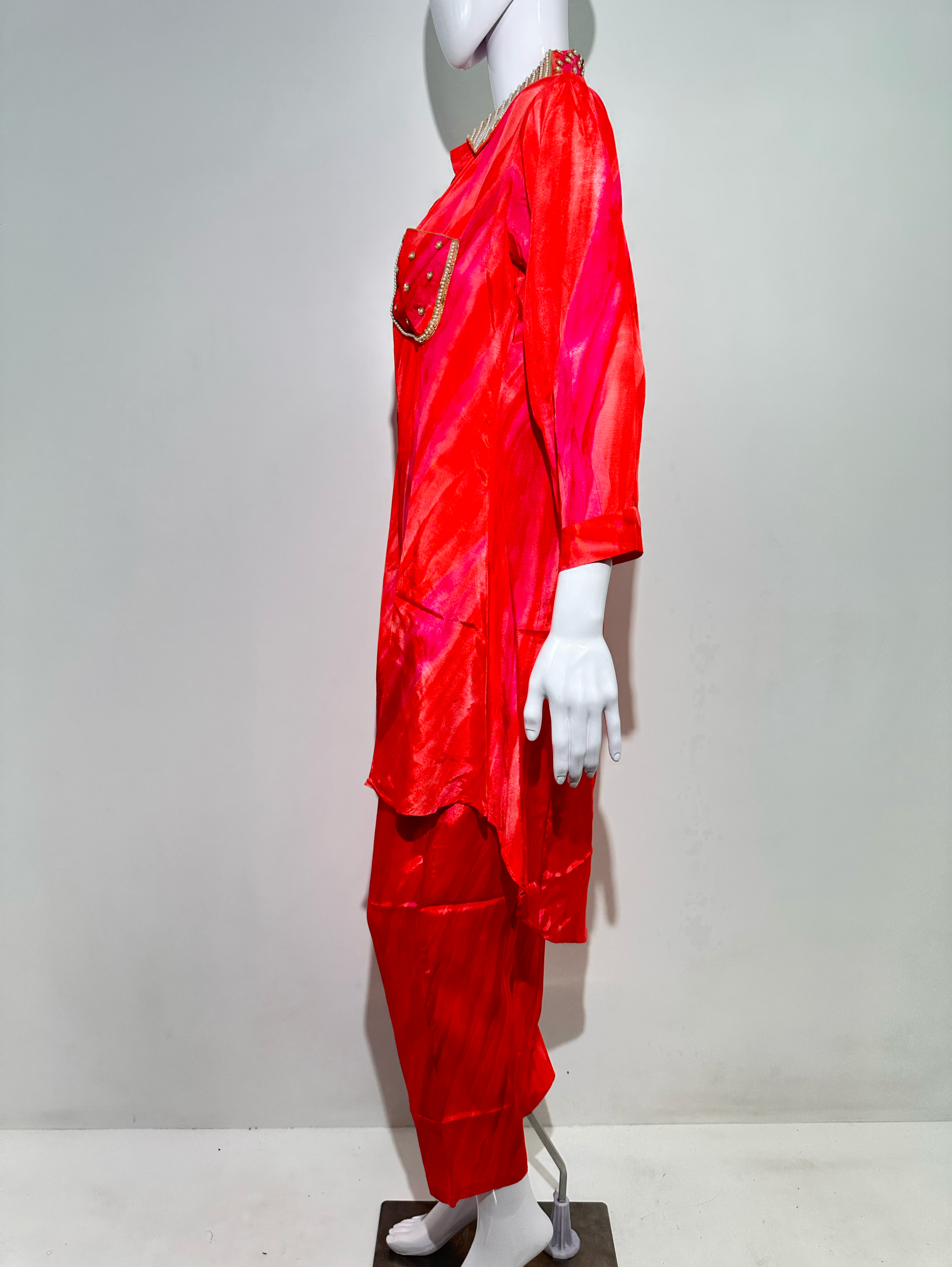 Muslin Coords with Moti Embroidery work