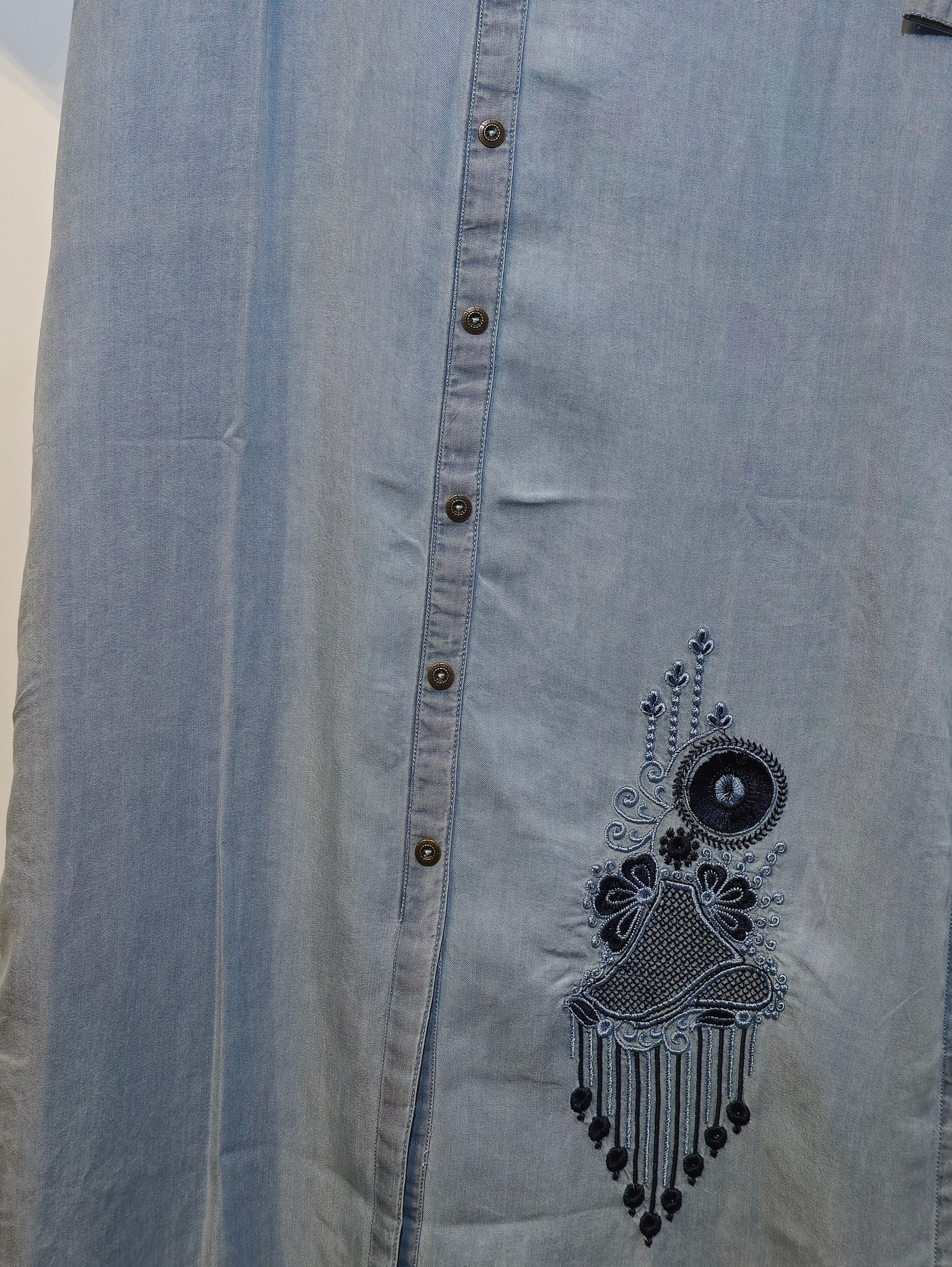 Image of Designer Denim Straight Kurti