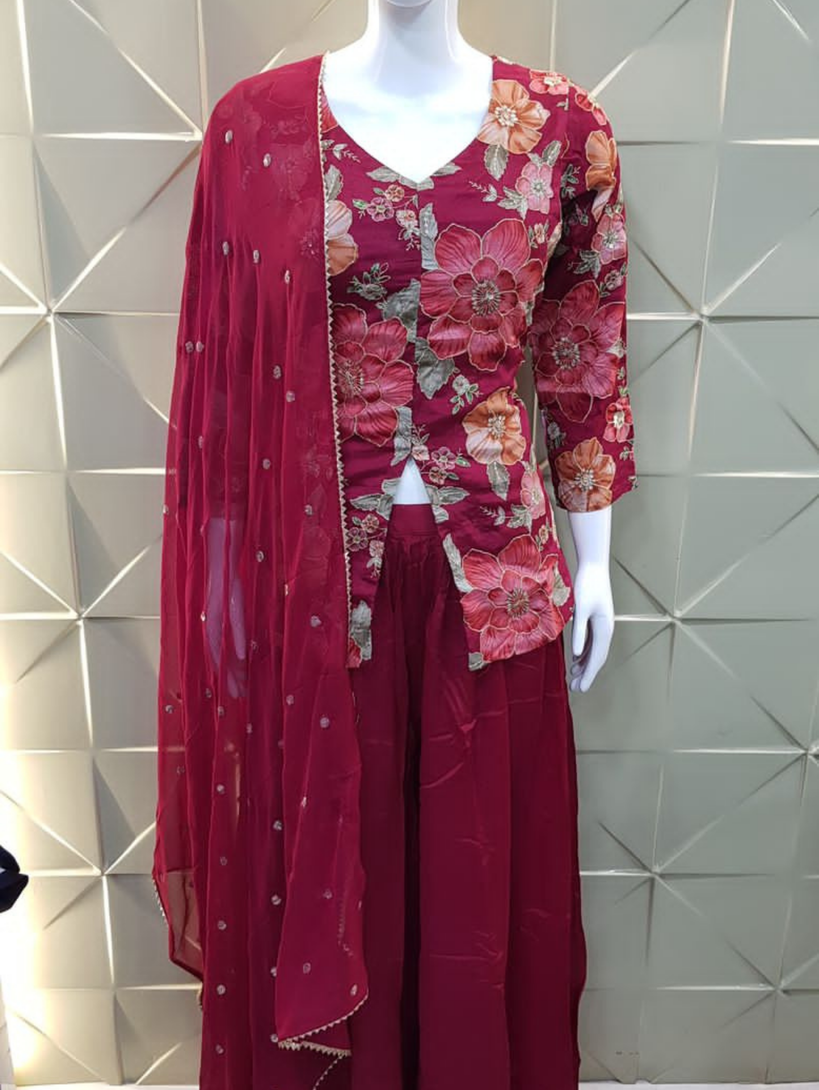 Designer Georgette Set with work - 2 Piece