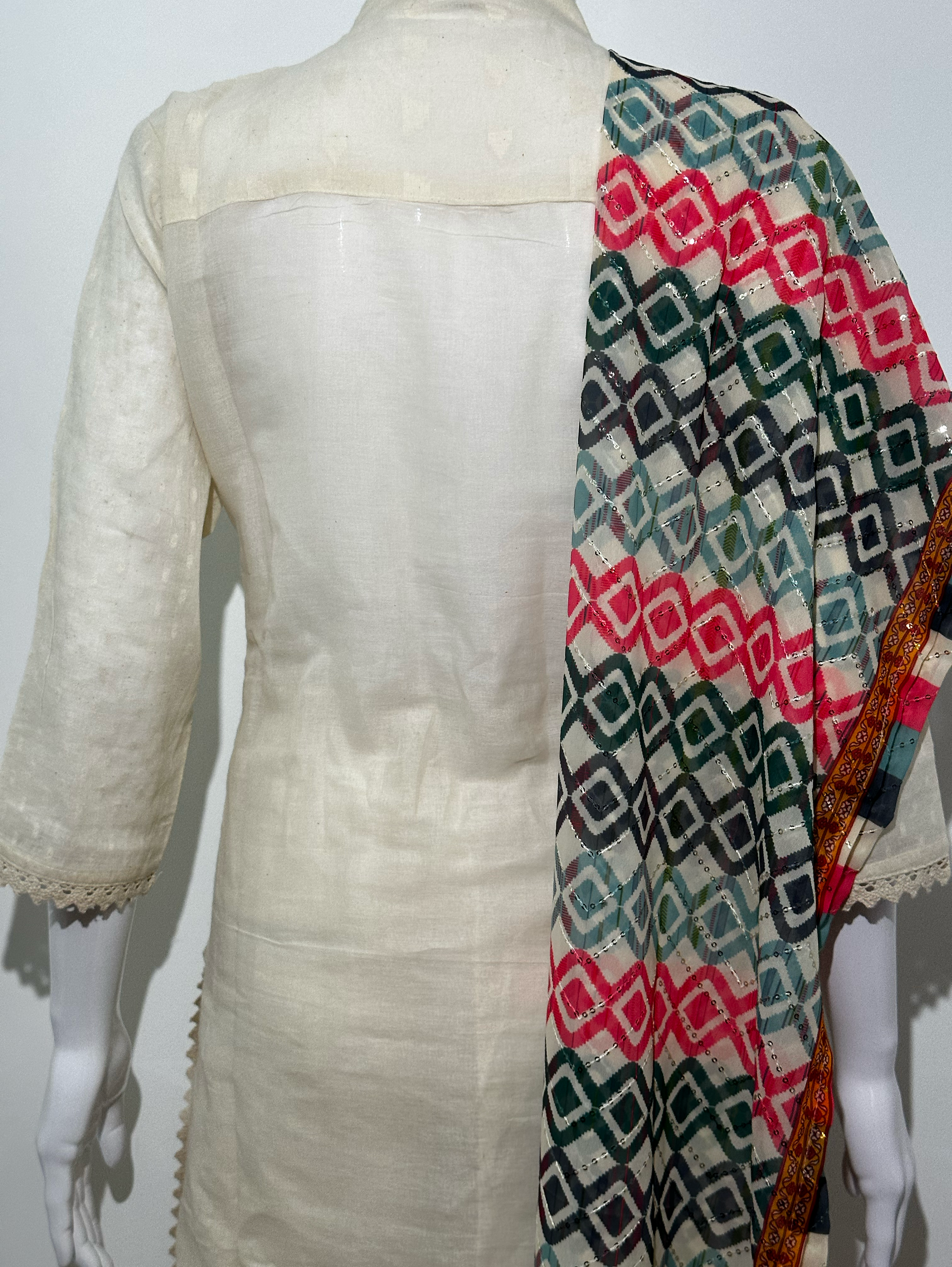 Afghani Style Daman Thread work  - 3 Piece