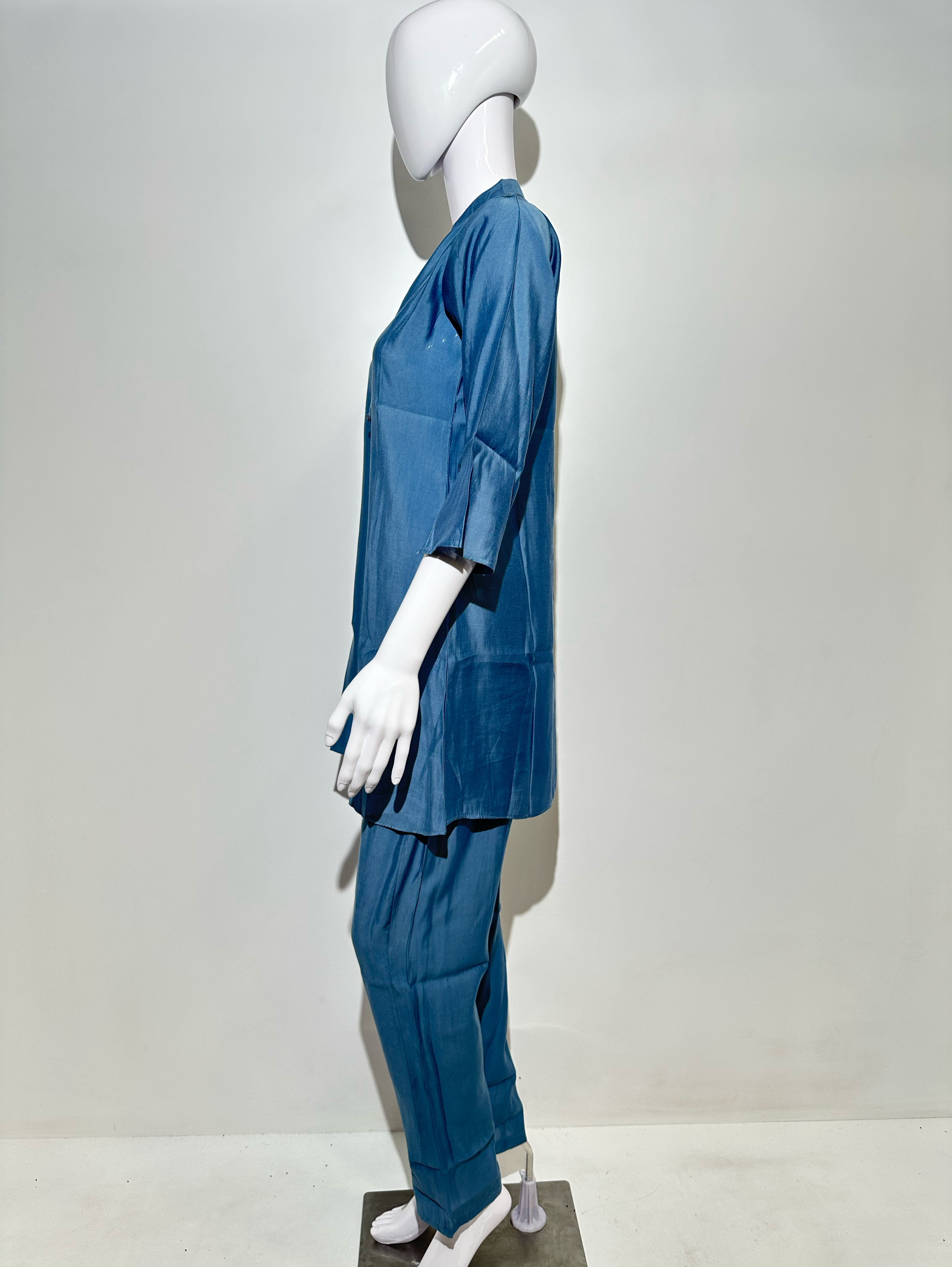 Image of Sky Blue Muslin Hand work Coords