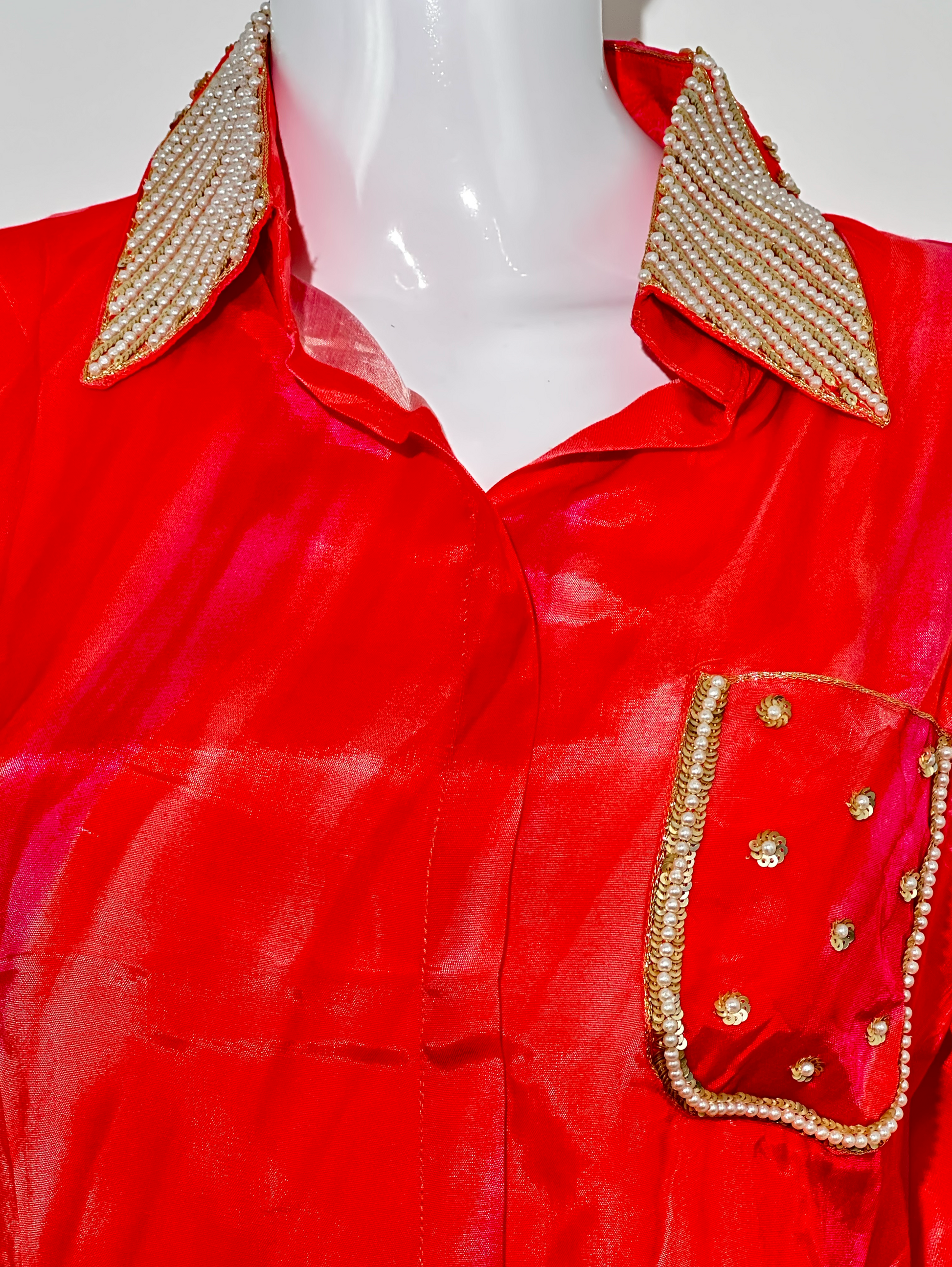 Muslin Coords with Moti Embroidery work