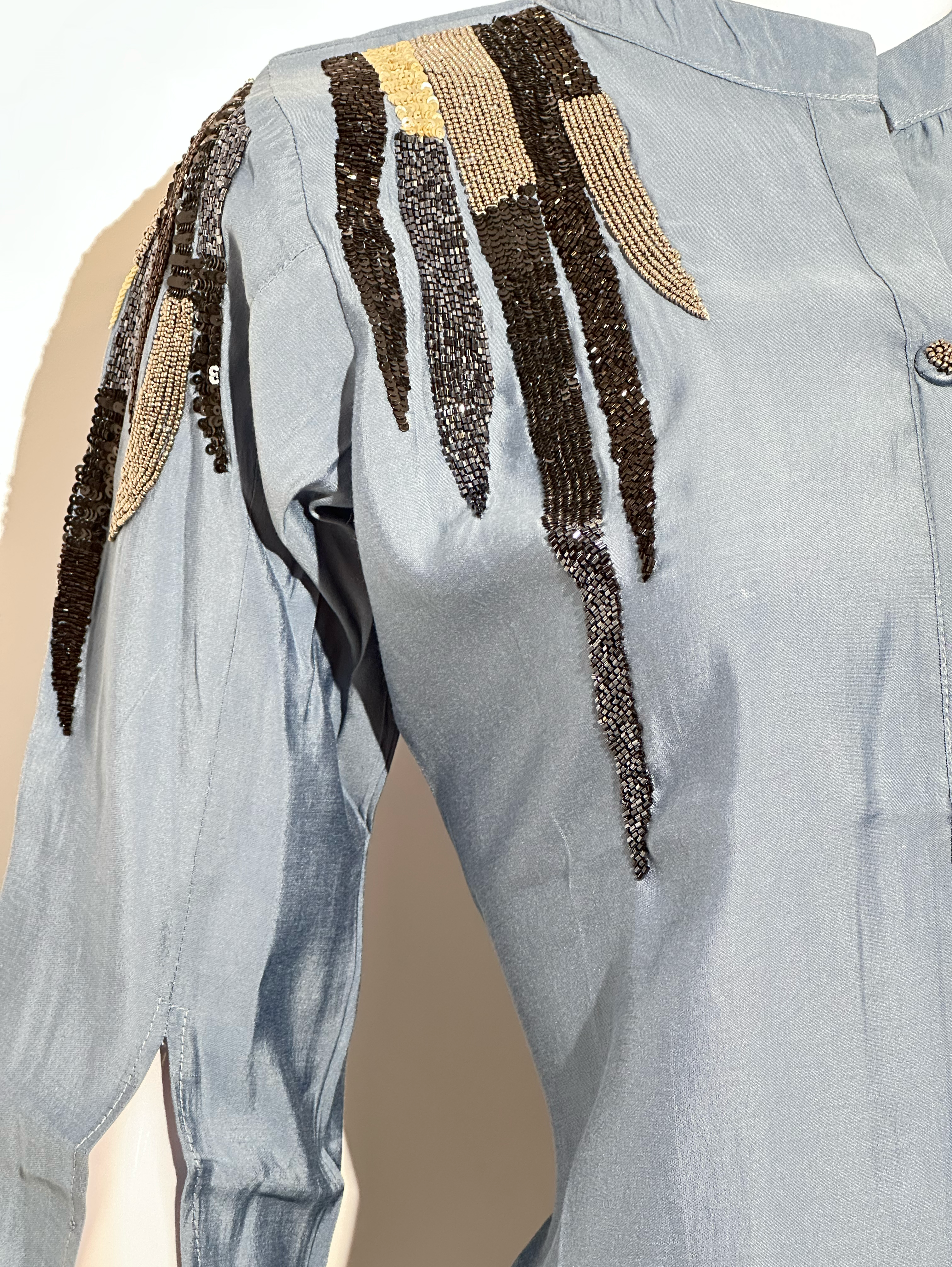 Image of Sky Blue Muslin Hand work Coords