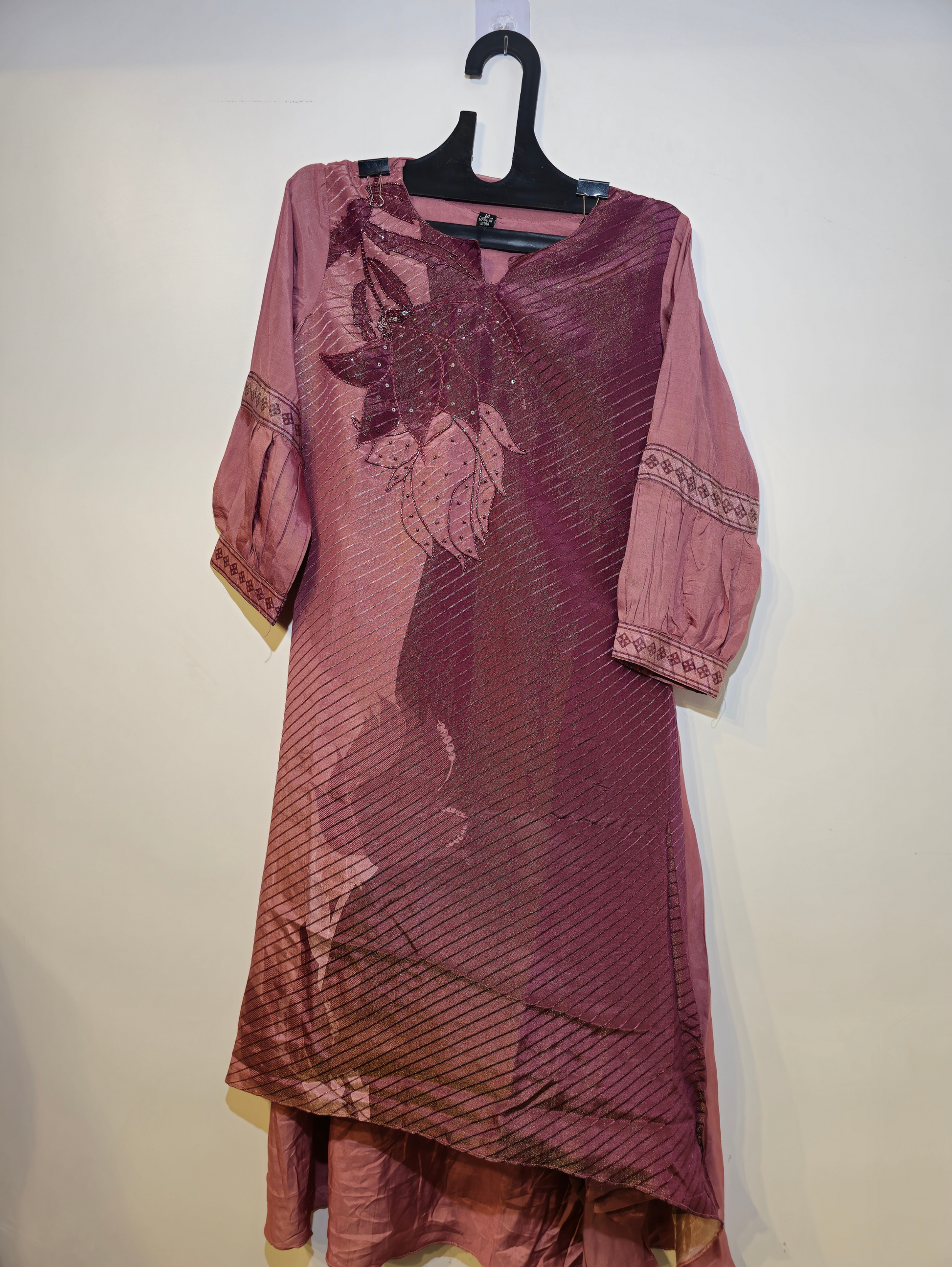 Pure Chinnon Kurti Set - 3 Piece