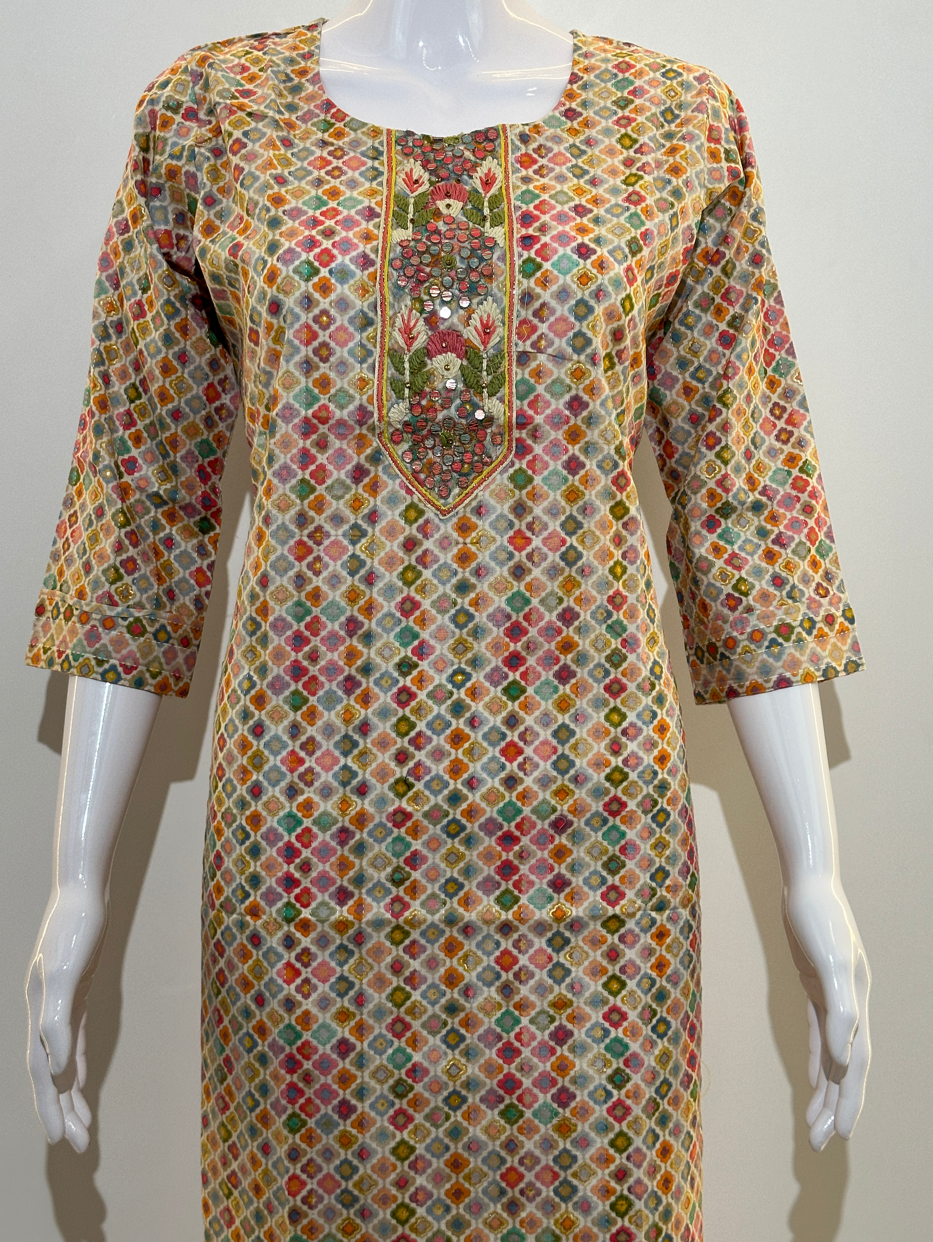 Slub Cotton Embroidary work Kurti