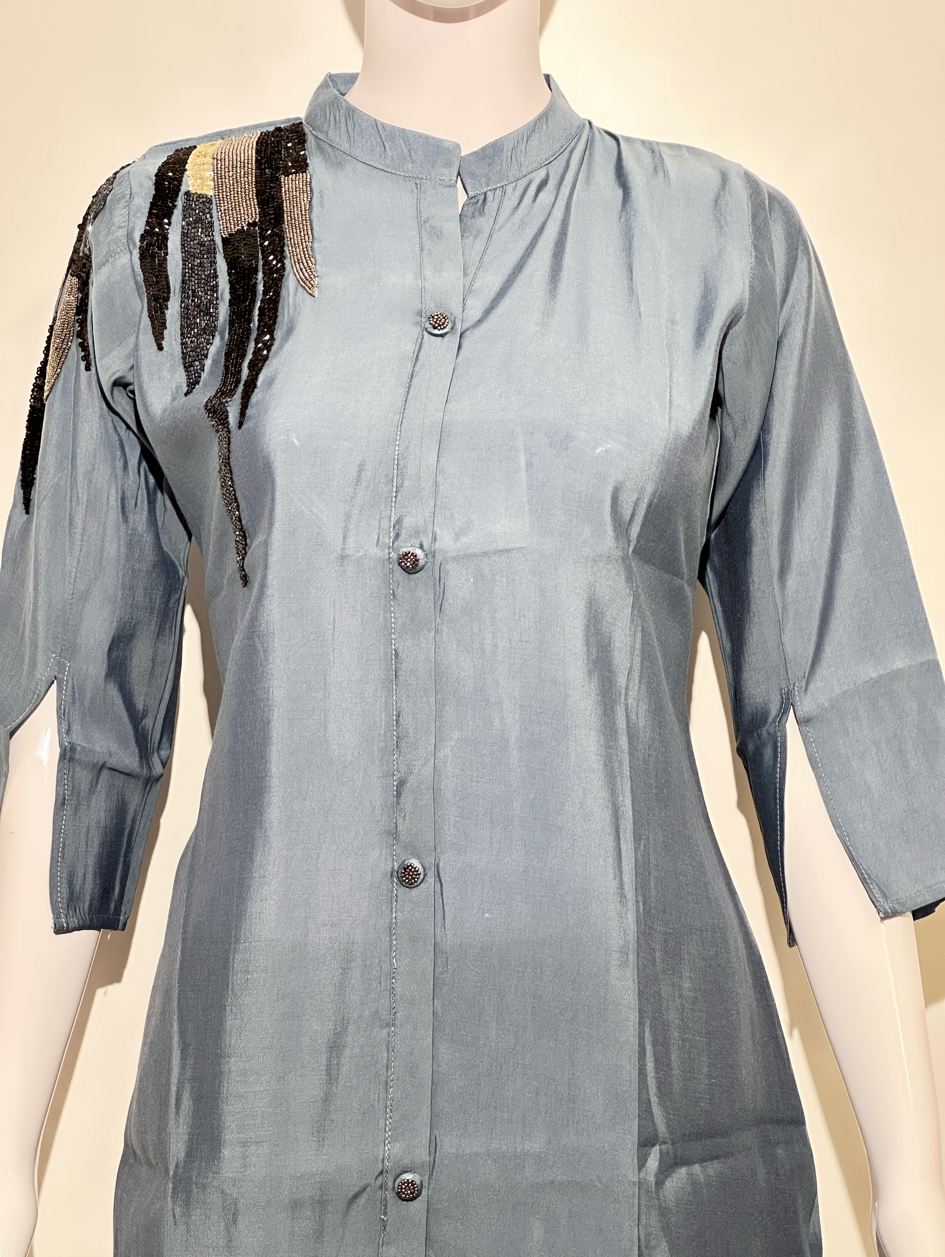 Sky Blue Muslin Hand work Coords