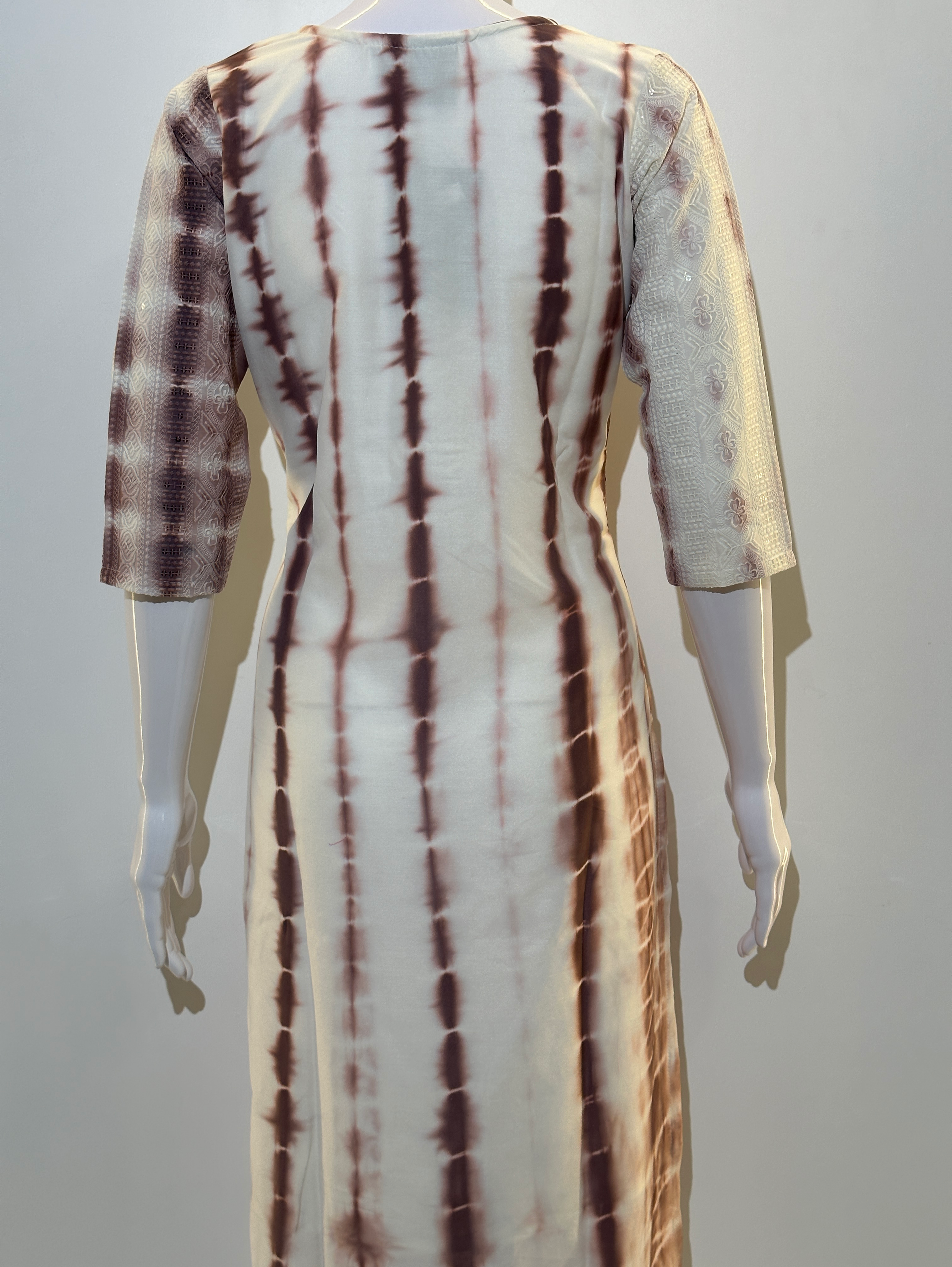 Image of Lucknowi Tie - Dye Cotton Straight Kurti