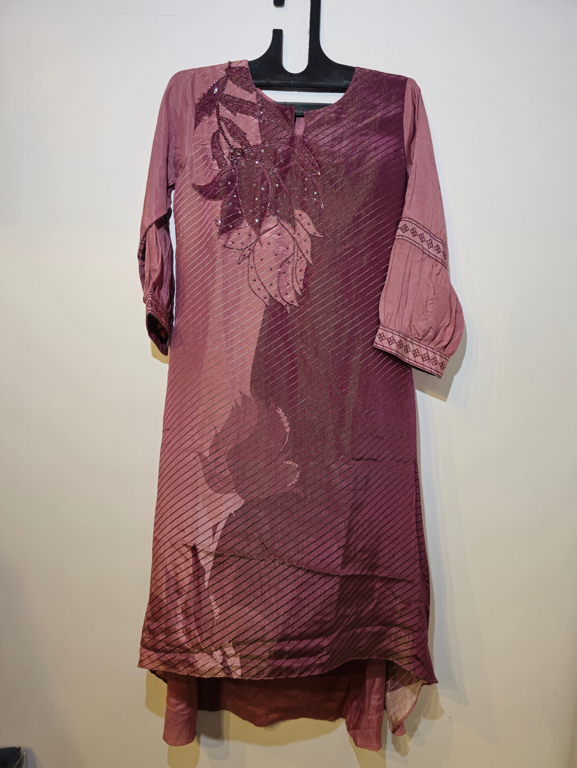 Pure Chinnon Kurti Set - 3 Piece