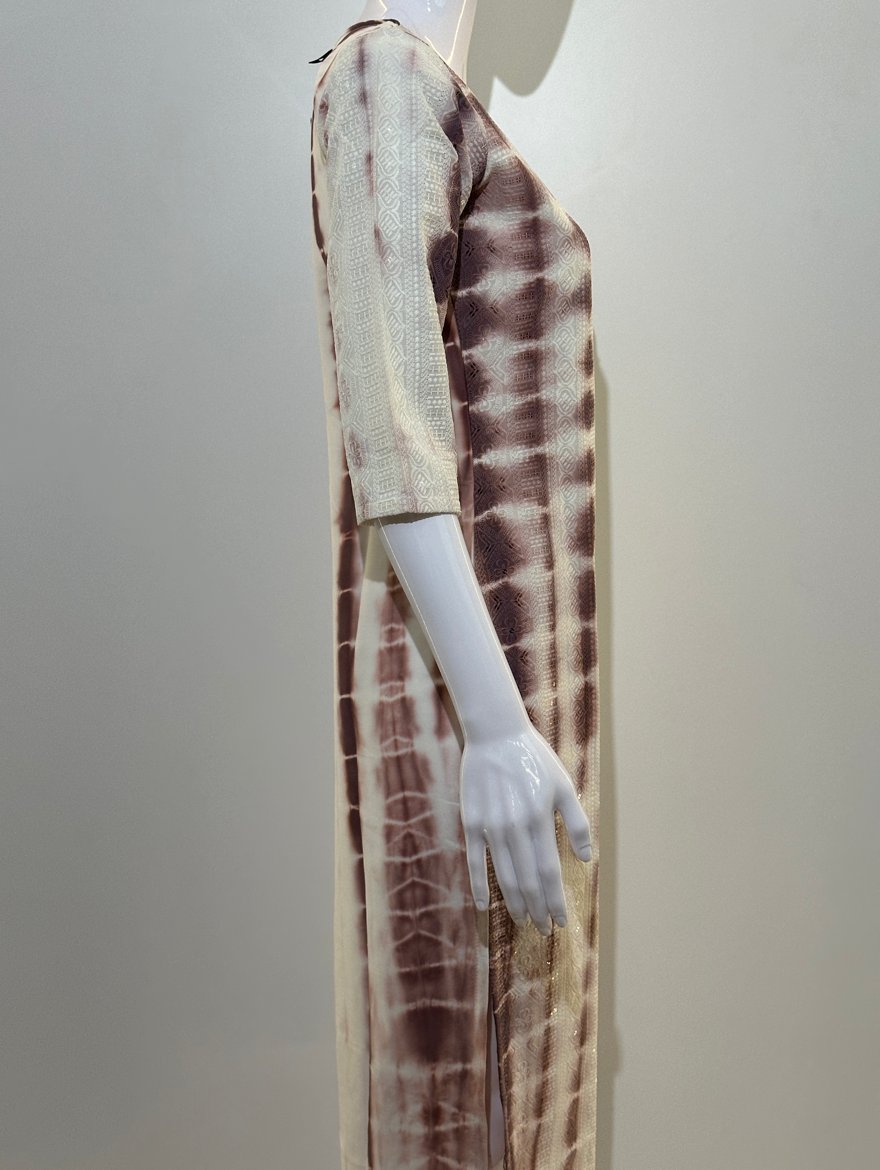 Image of Lucknowi Tie - Dye Cotton Straight Kurti