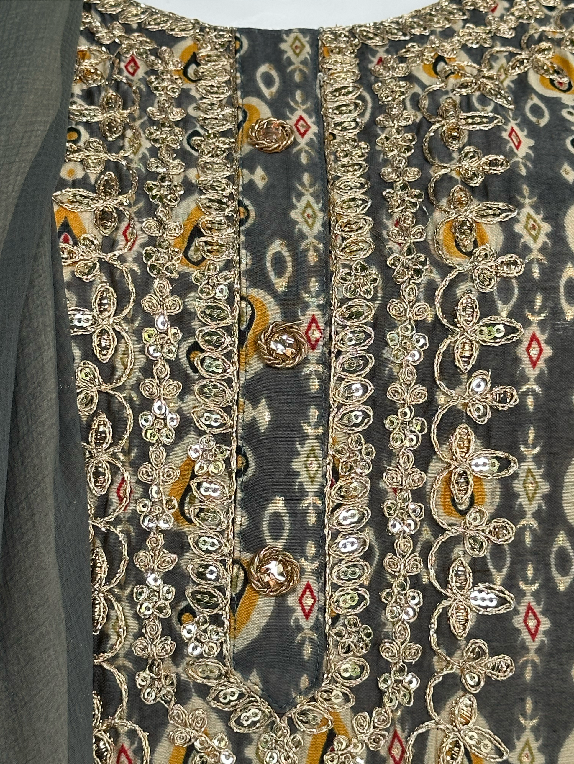 Muslin Straight Kurti Set - 3 Piece