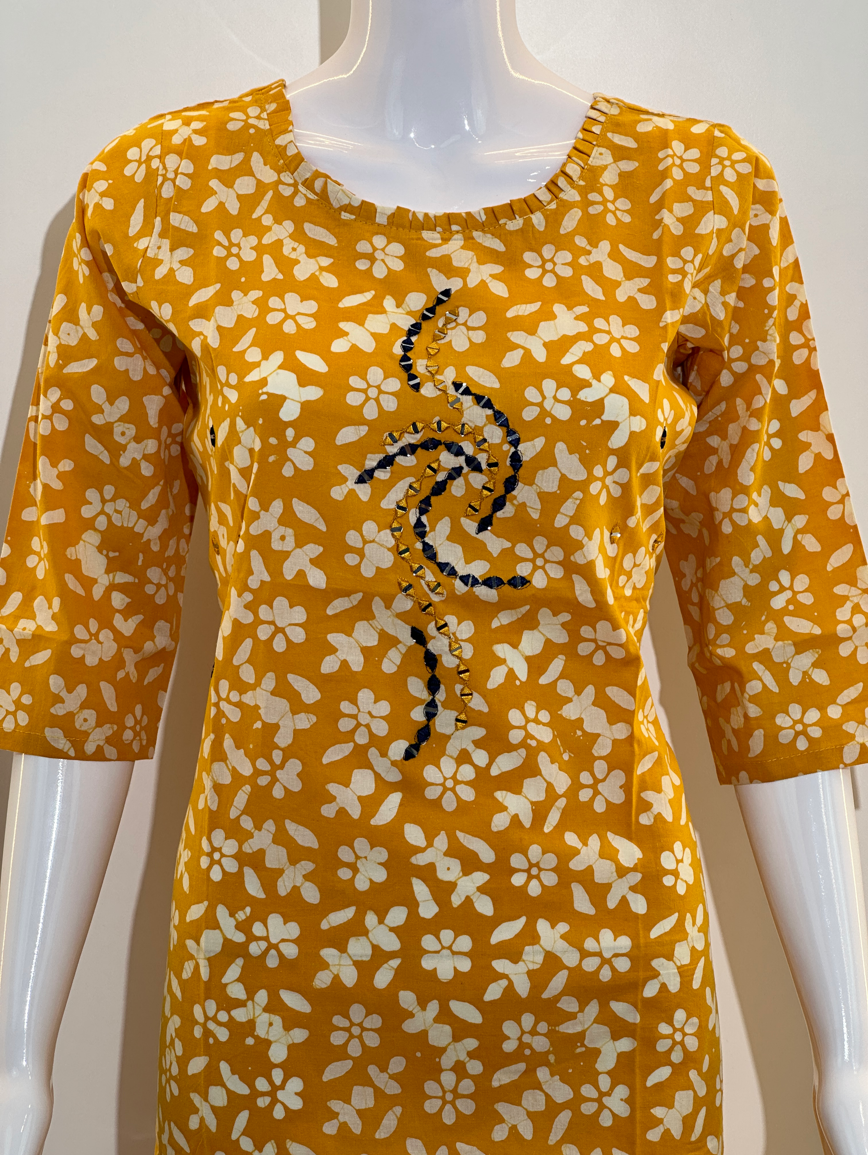 Image of Cotton Mirror Embroidery Kurti