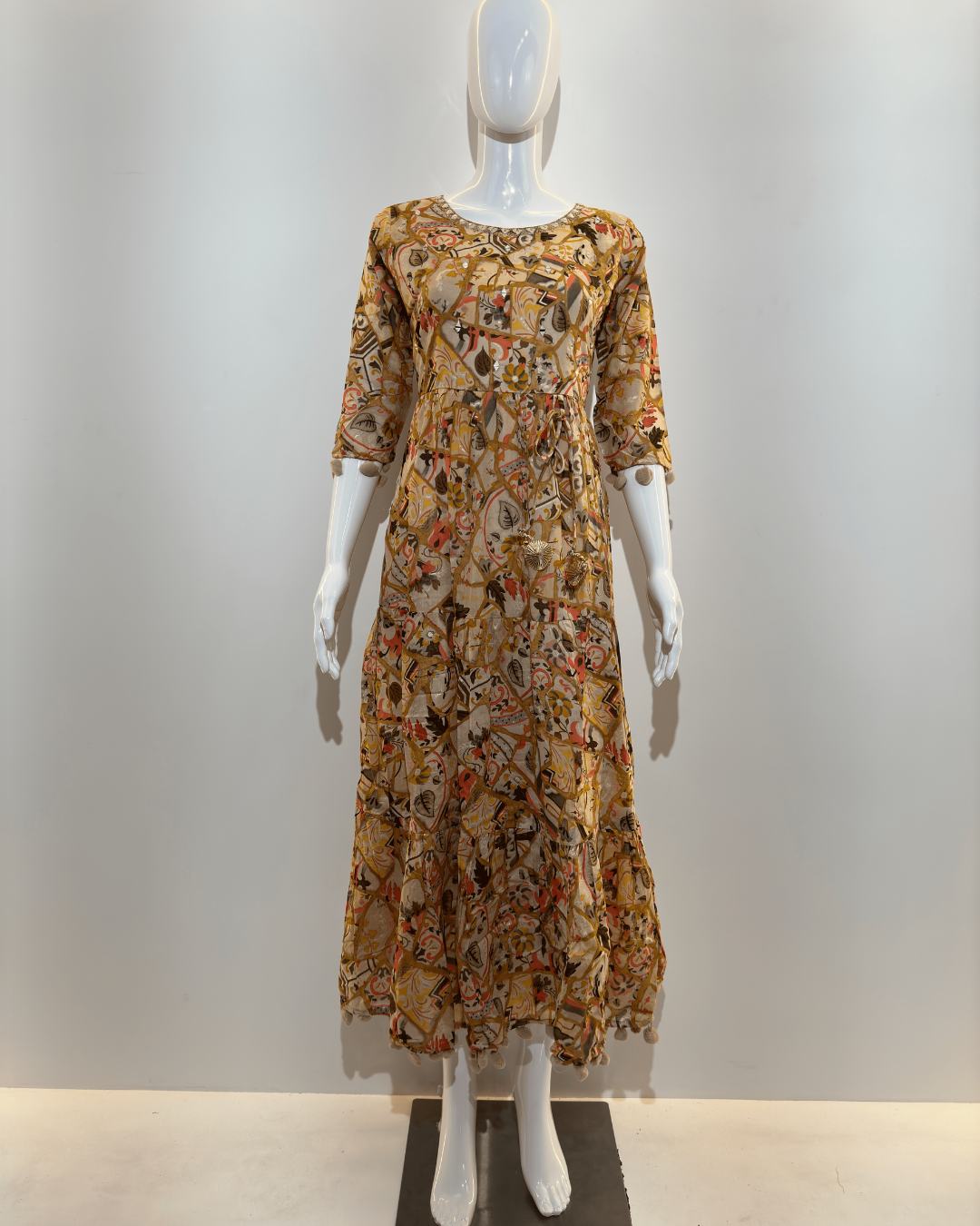 Mull Cotton Mirror work Gown