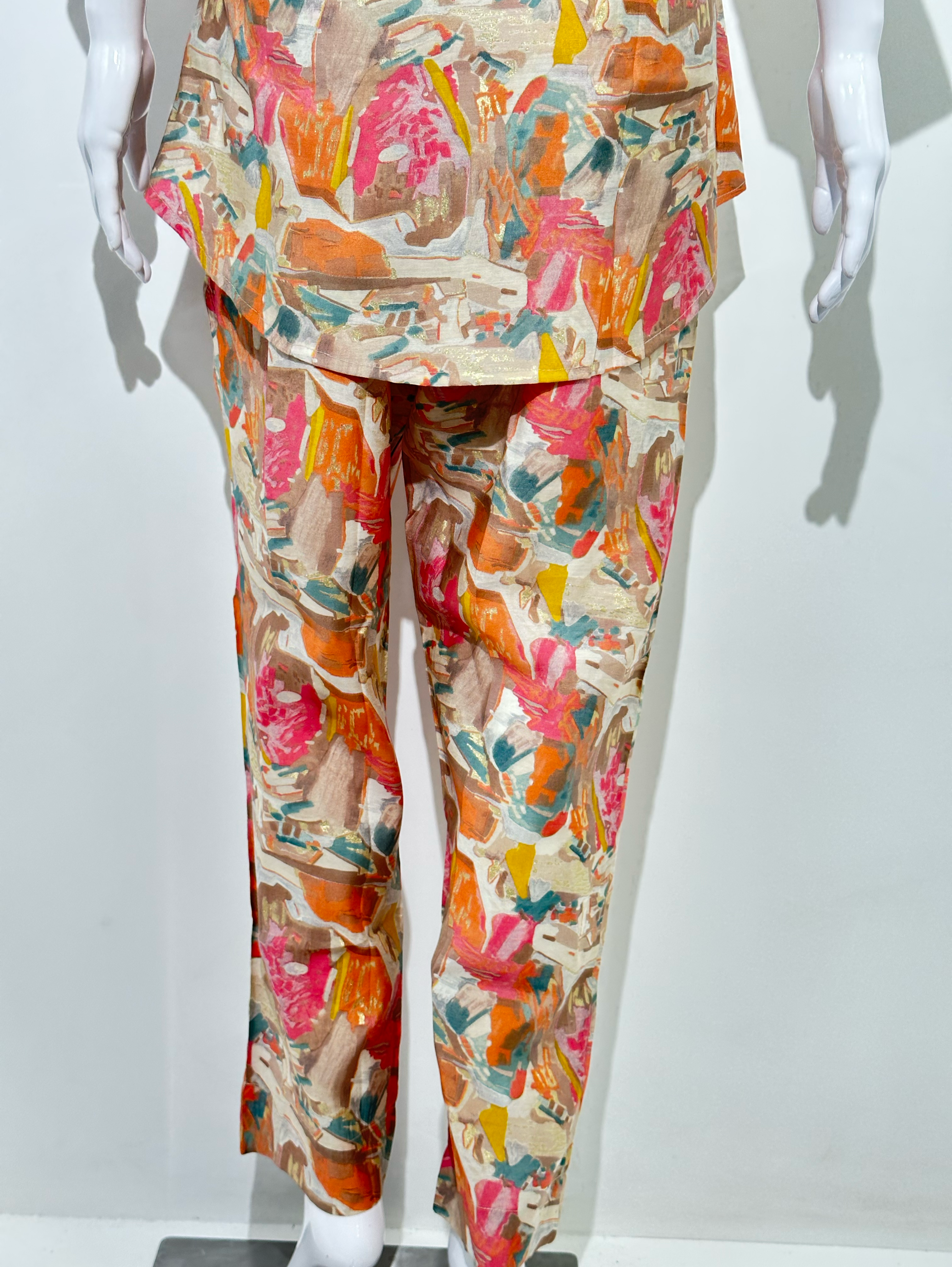 Image of Muslin Sleeve Hand and button work Coords