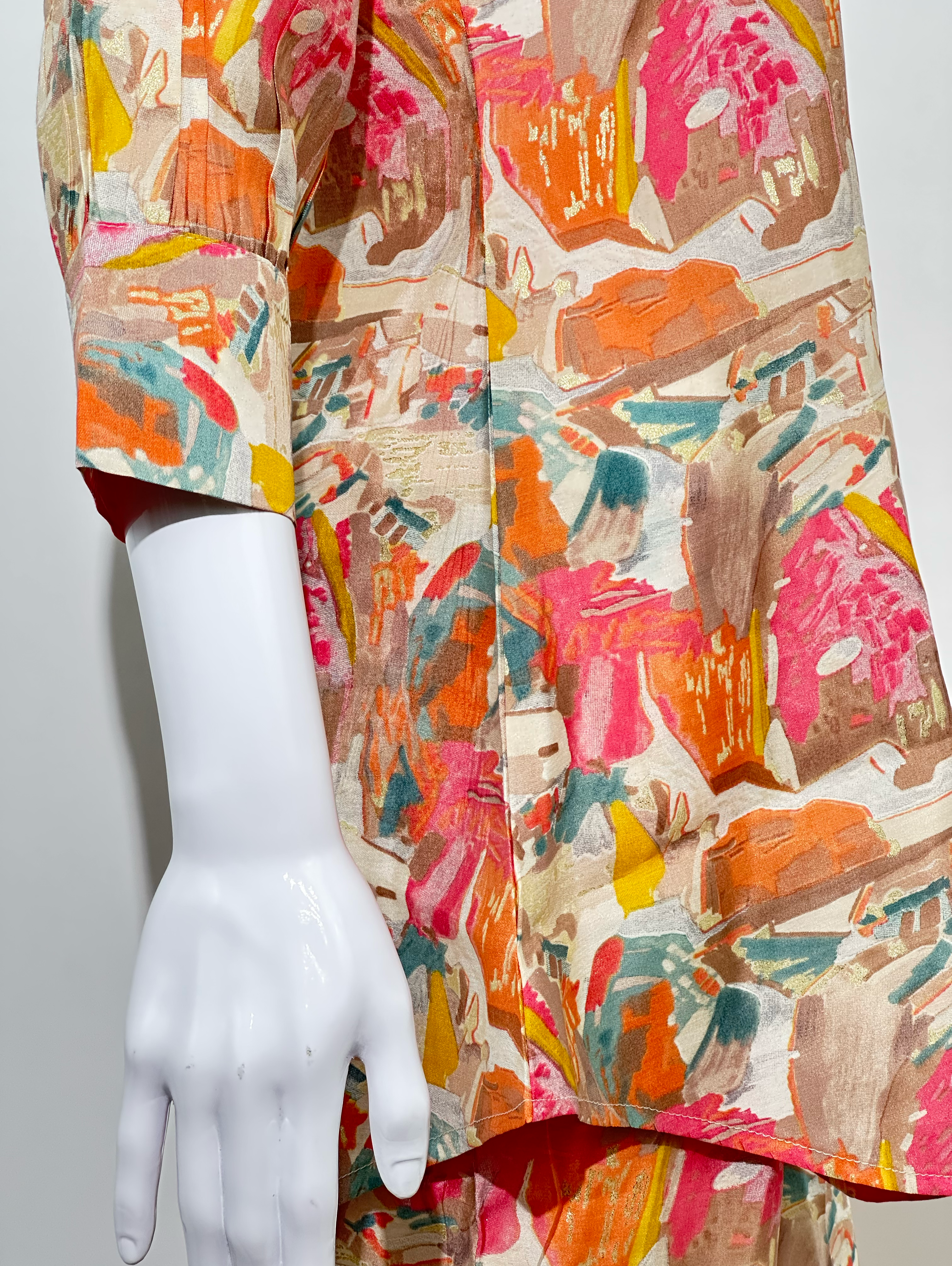 Image of Muslin Sleeve Hand and button work Coords